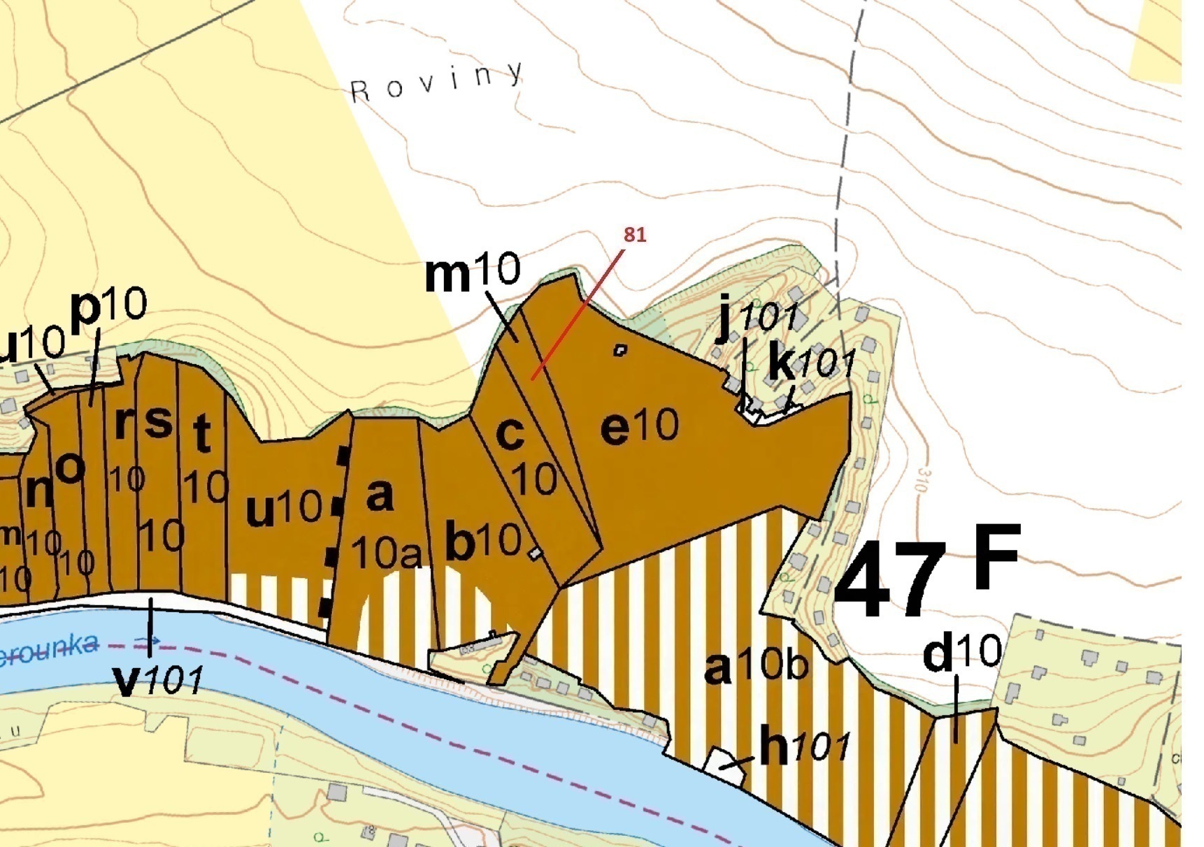 Lesní pozemek o výměře 1 816 m2, podíl 1/1, katastrální území Sýkořice, obec Sýkořice, obec s rozšíř