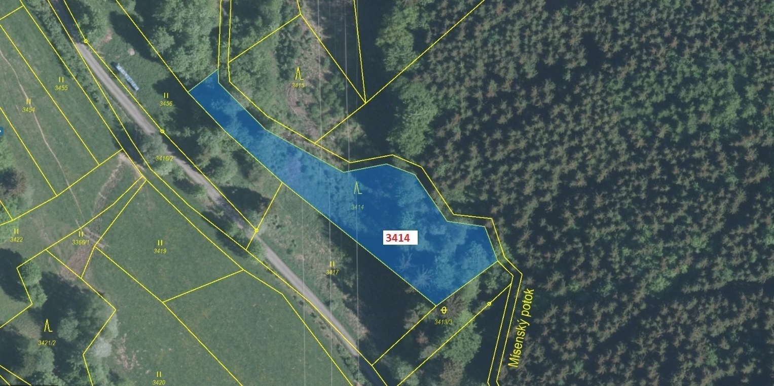 Lesní pozemek o výměře 2122 m2, podíl 1/1, katastrální území Zděchov, obec Zděchov, obec s rozšířeno