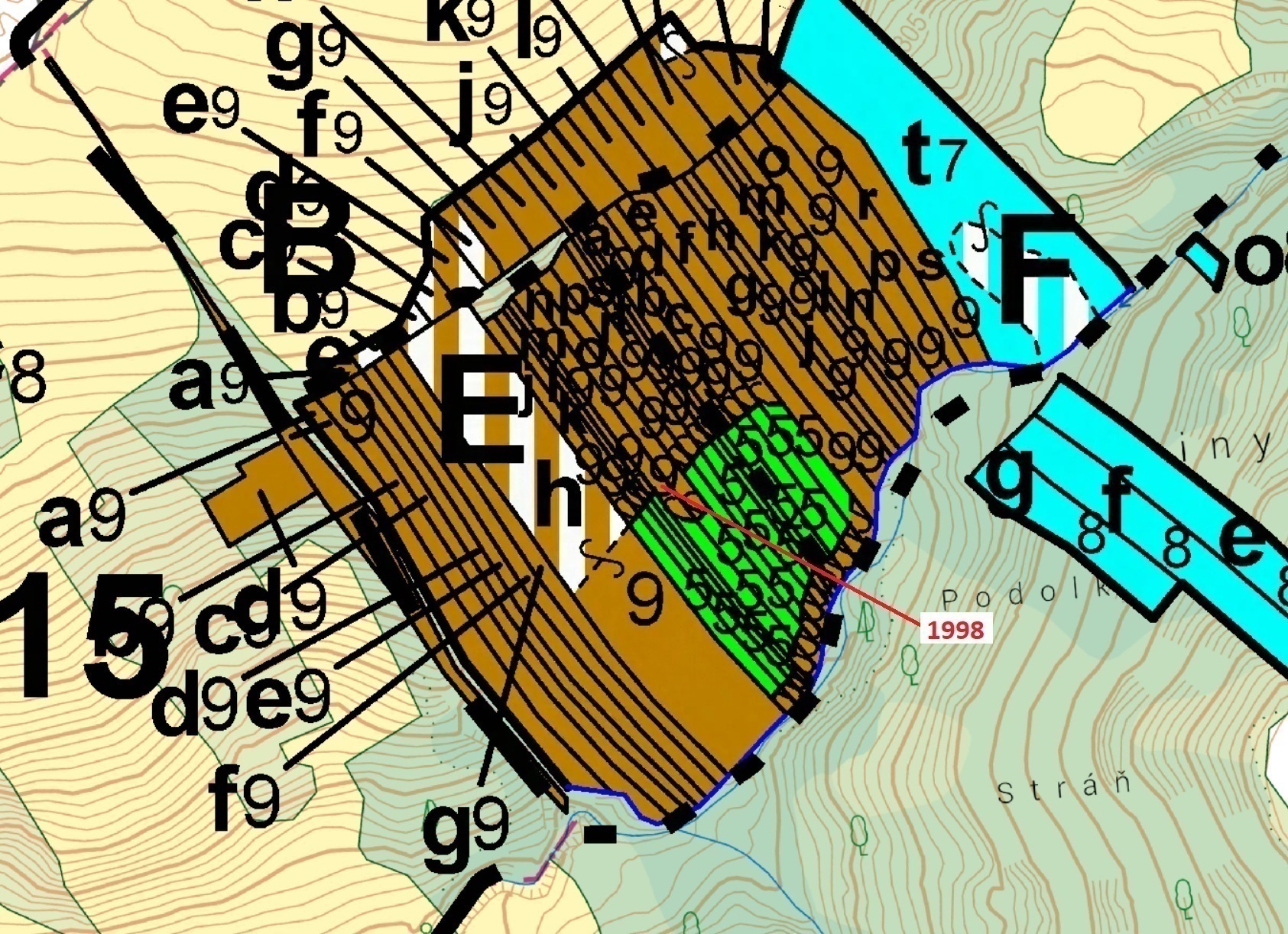 Lesní pozemek o výměře 1069 m2, podíl 1/1, katastrální území Kelníky, obec Kelníky, obec s rozšířeno