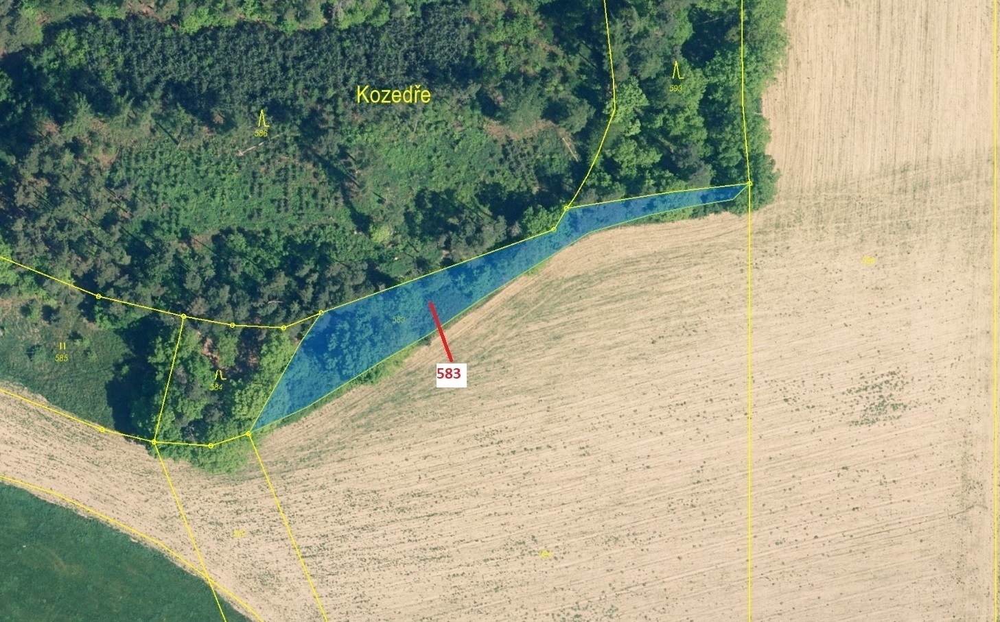 Ostatní plocha o výměře 1221 m2, podíl 1/1, katastrální území Zahorčičky, obec Hradiště, obec s rozš