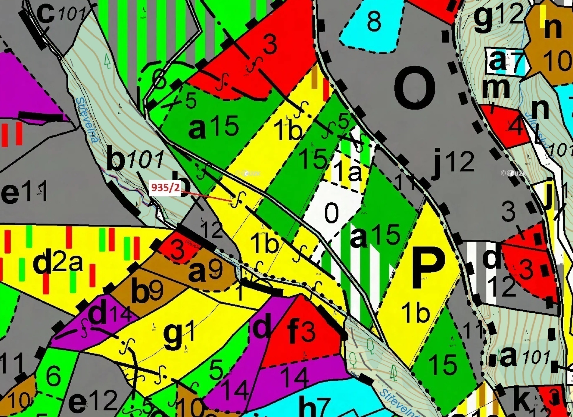 Lesní pozemek o výměře 1684 m2, podíl 1/1, katastrální území Jílové u Držkova, obec Jílové u Držkova