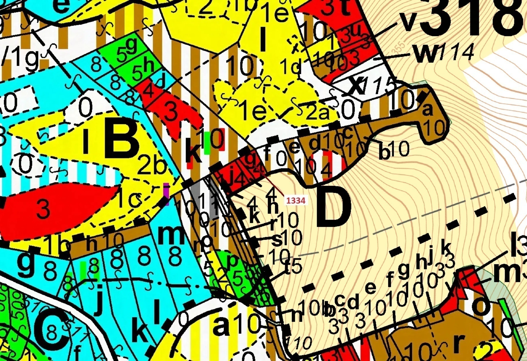 Lesní pozemek o výměře 420 m2, podíl 1/1, katastrální území Spešov, obec Spešov, obec s rozšířenou p