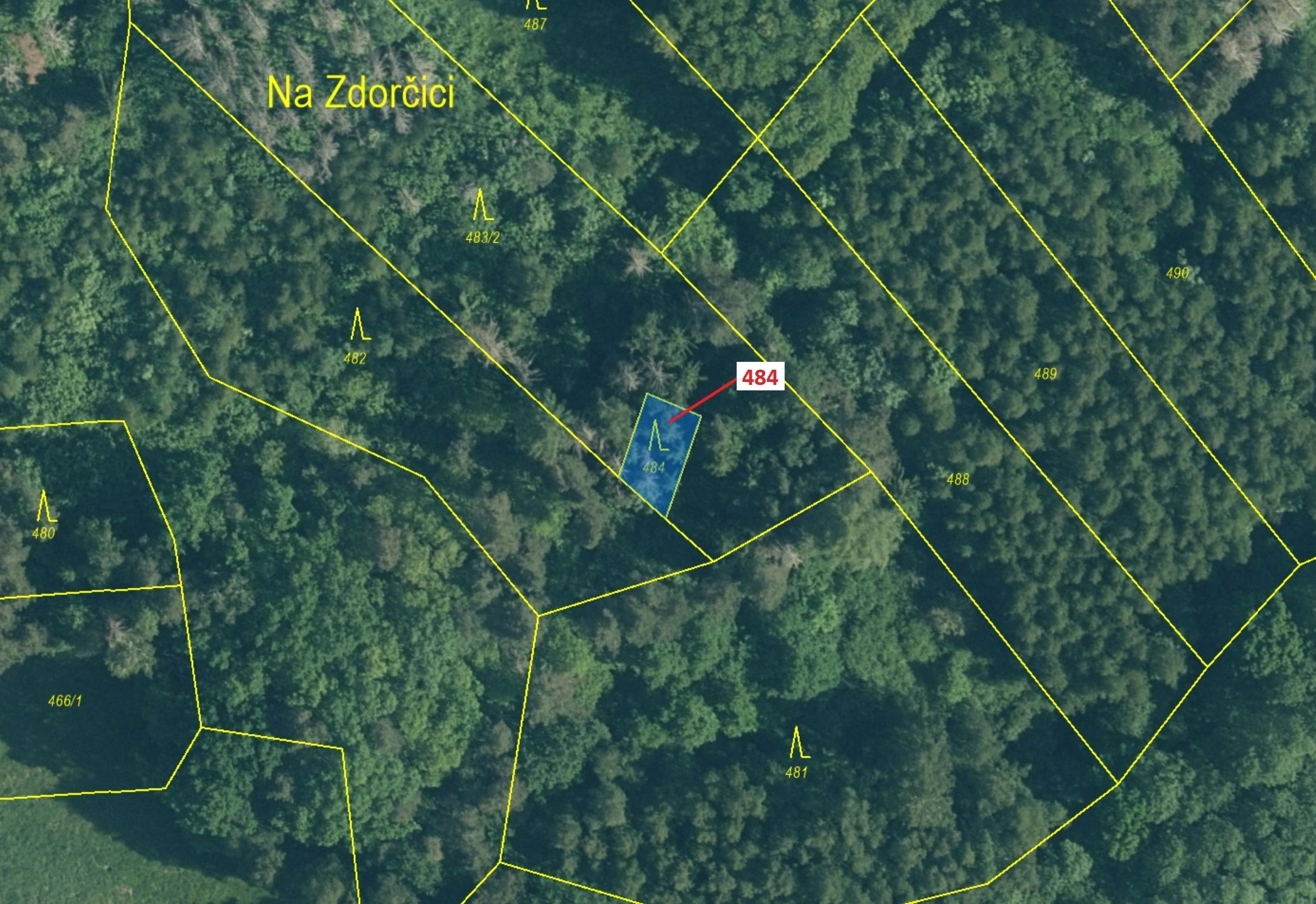 Lesní pozemek o výměře 90 m2, podíl 1/1, katastrální území Zavlekov, obec Zavlekov, obec s rozšířeno