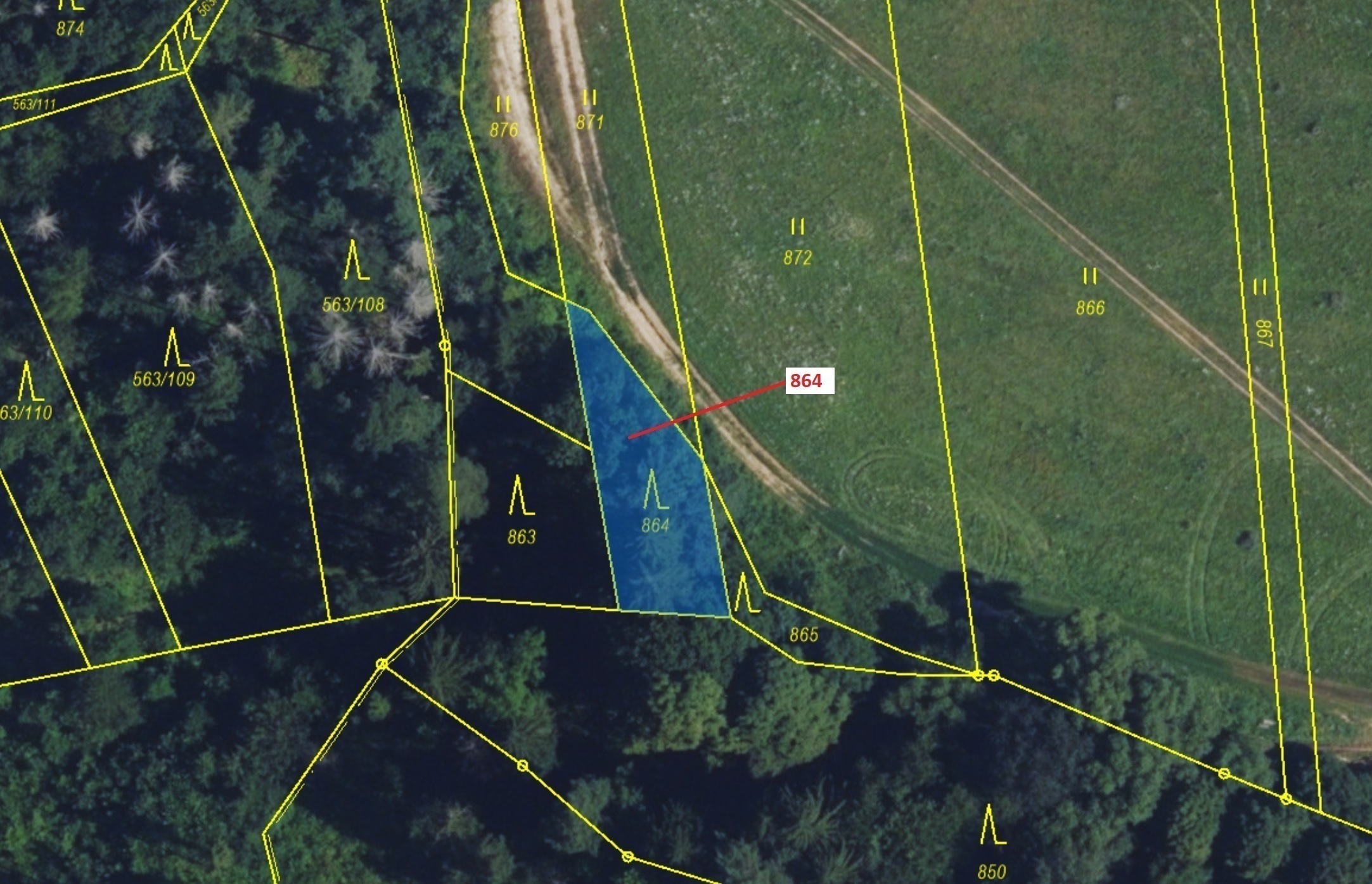 Lesní pozemek o výměře 297 m2, podíl 1/1, katastrální území Spešov, obec Spešov, obec s rozšířenou p