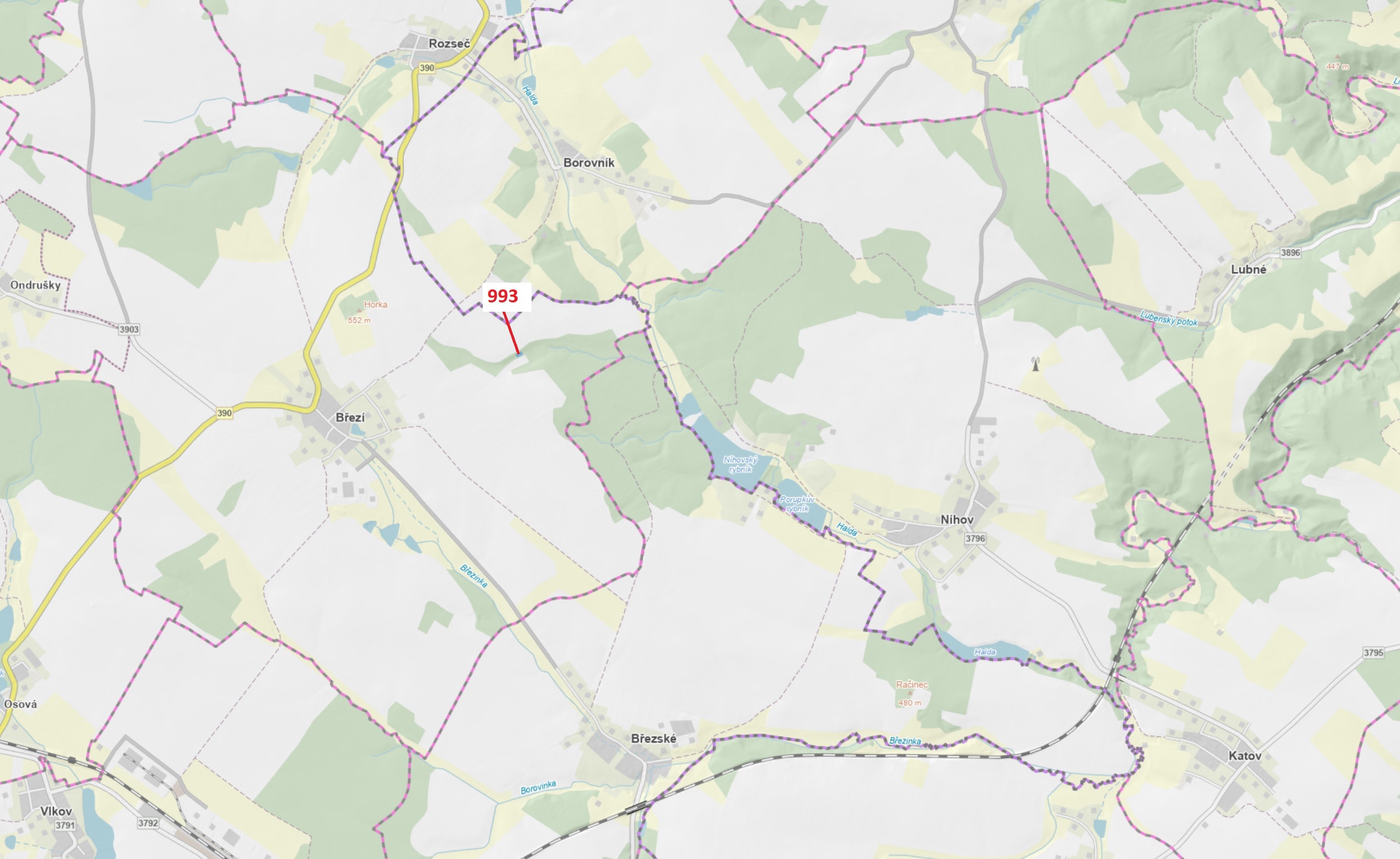 Ostatní plocha o výměře 432 m2, podíl 1/1, katastrální území Březí u Osové Bítýšky, obec Březí, obec