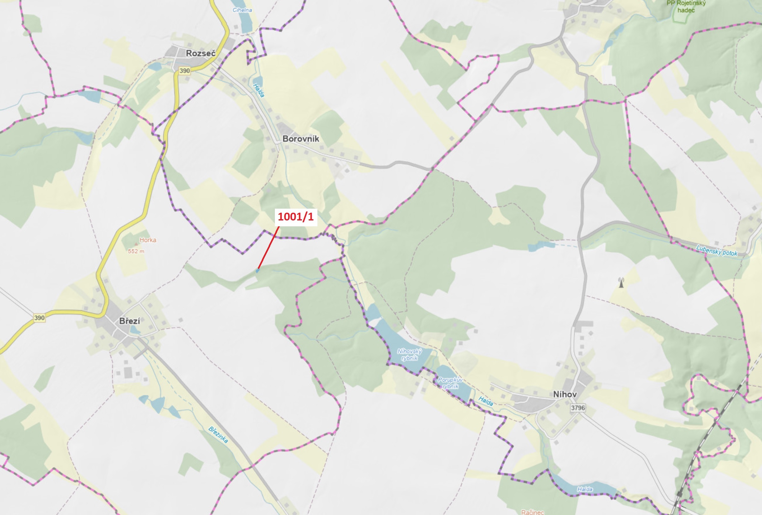 Ostatní plocha o výměře 346 m2, podíl 1/1, katastrální území Březí u Osové Bítýšky, obec Březí, obec