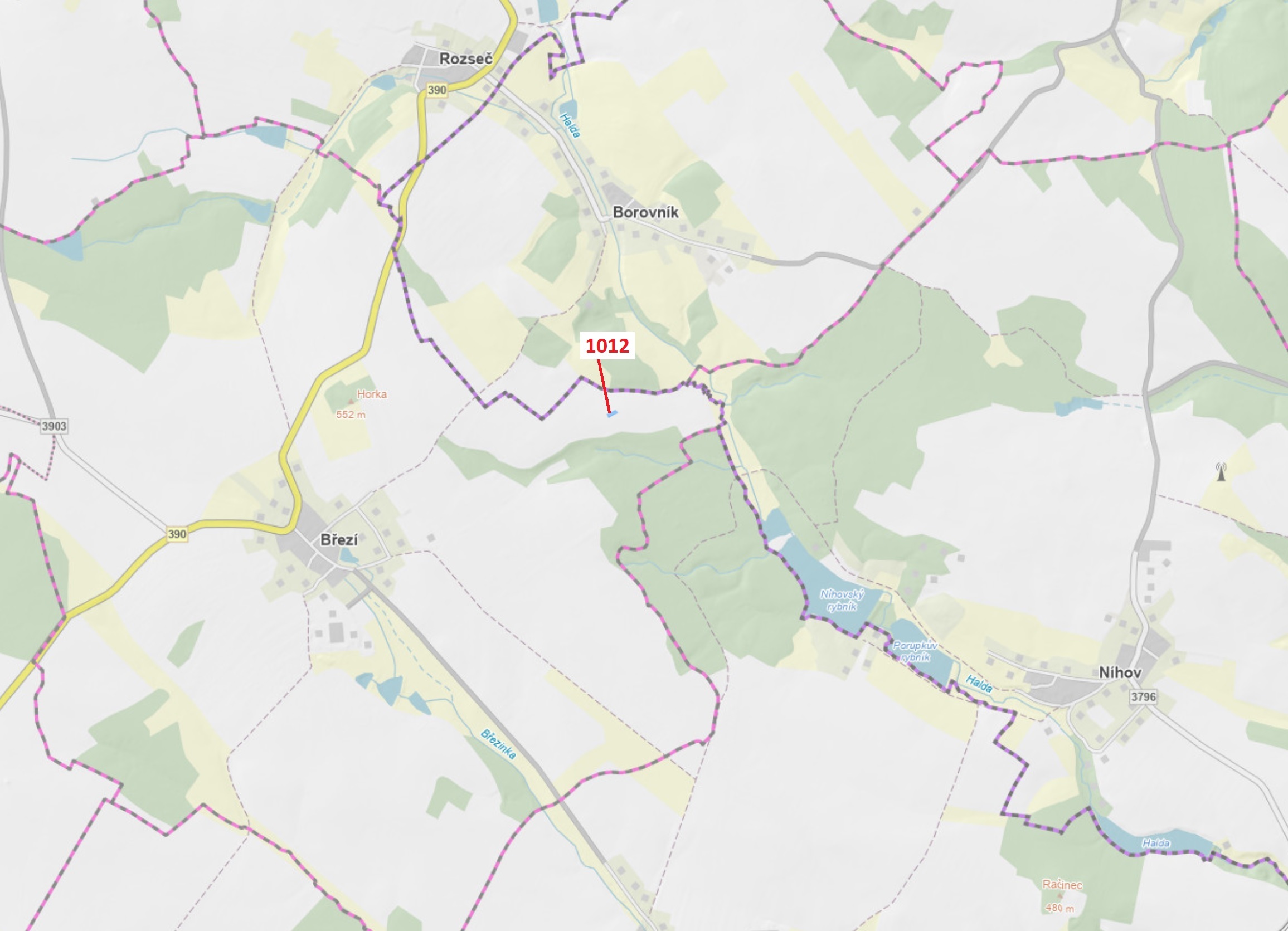 Ostatní plocha o výměře 428 m2, podíl 1/1, katastrální území Březí u Osové Bítýšky, obec Březí, obec