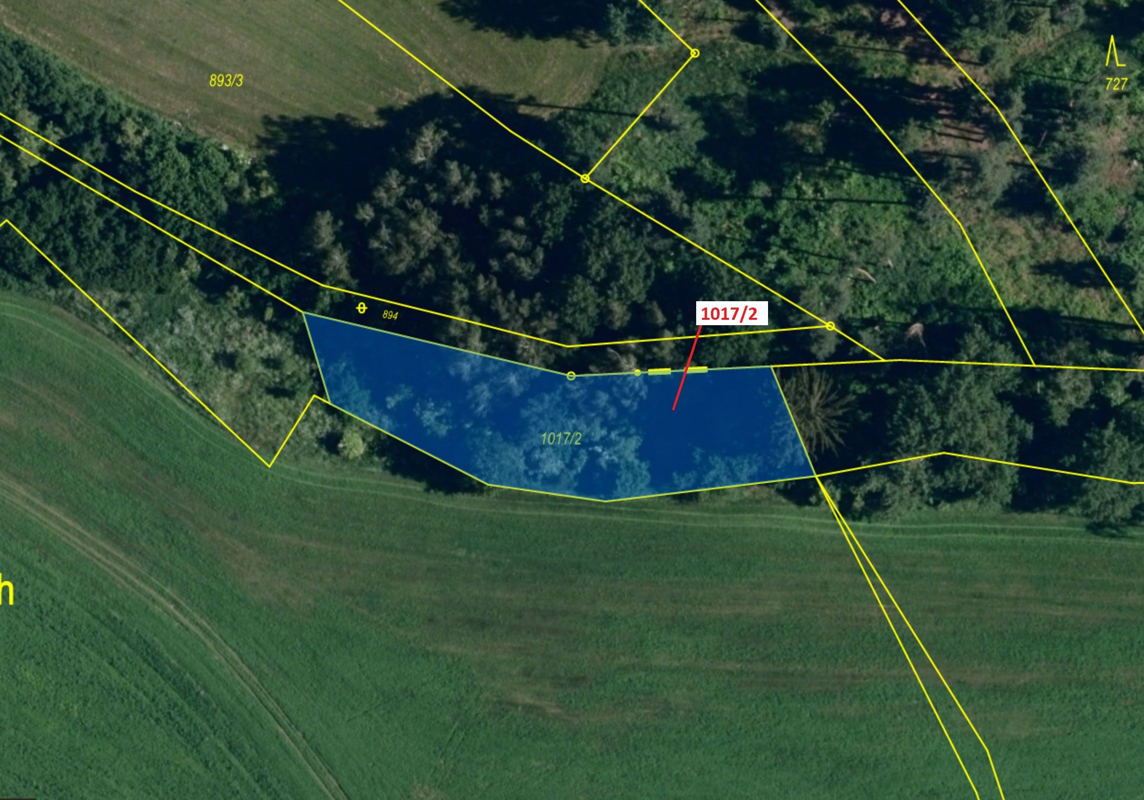 Ostatní plocha o výměře 1043 m2, podíl 1/1, katastrální území Březí u Osové Bítýšky, obec Březí, obe