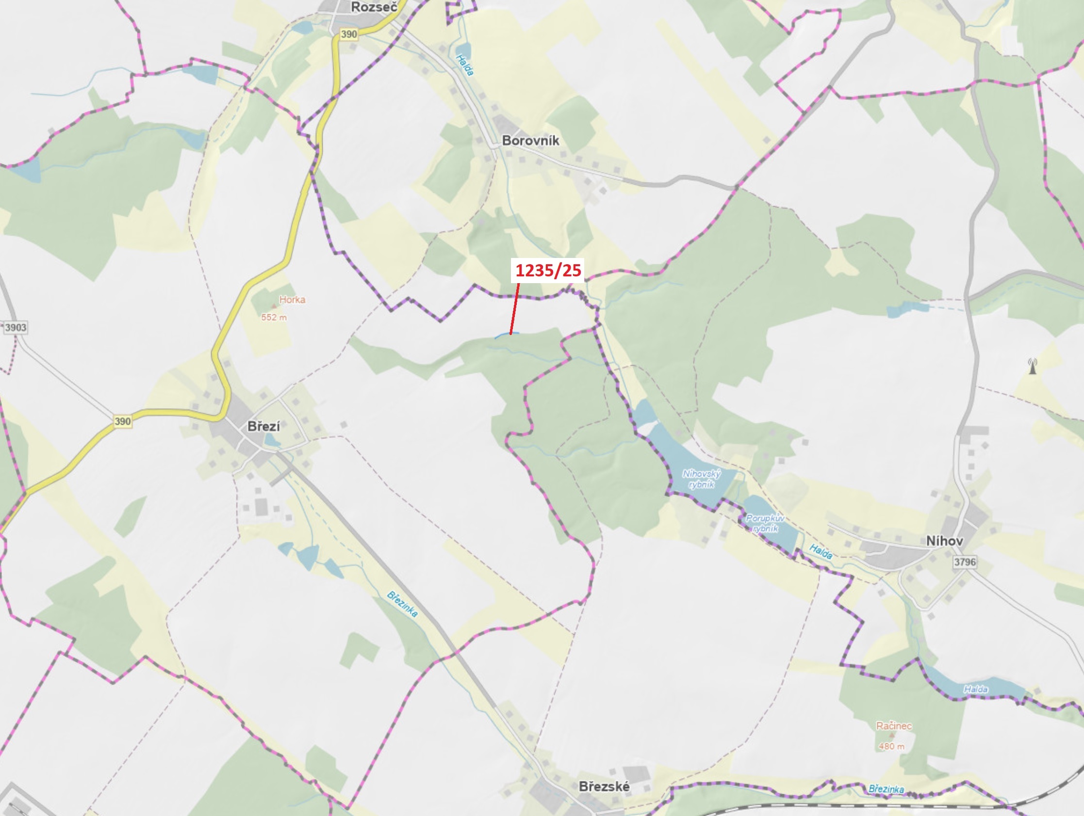 Ostatní plocha o výměře 344 m2, podíl 1/1, katastrální území Březí u Osové Bítýšky, obec Březí, obec