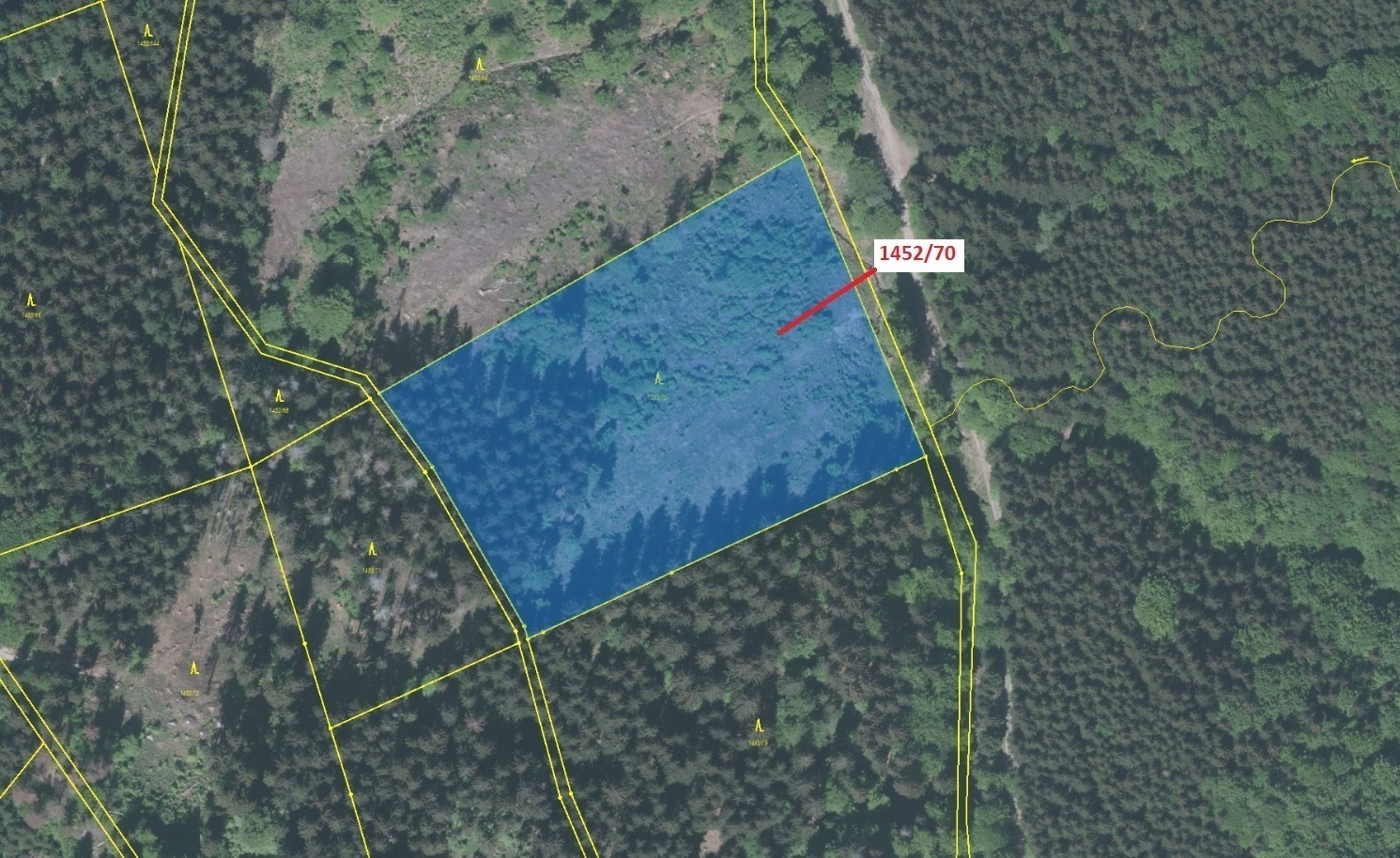Lesní pozemek o výměře 17 892 m2, podíl 1/1, katastrální území Horní Lomná, obec Horní Lomná, obec s