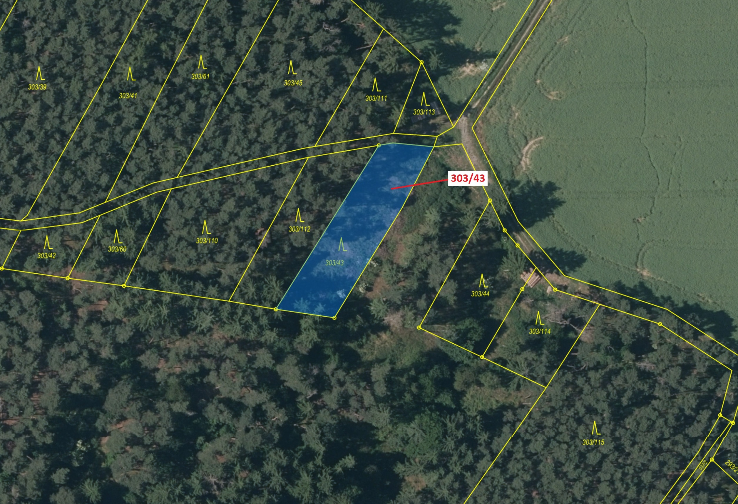 Lesní pozemek o výměře 995 m2, podíl 1/1, katastrální území Břežany u Rakovníka, obec Břežany, obec 