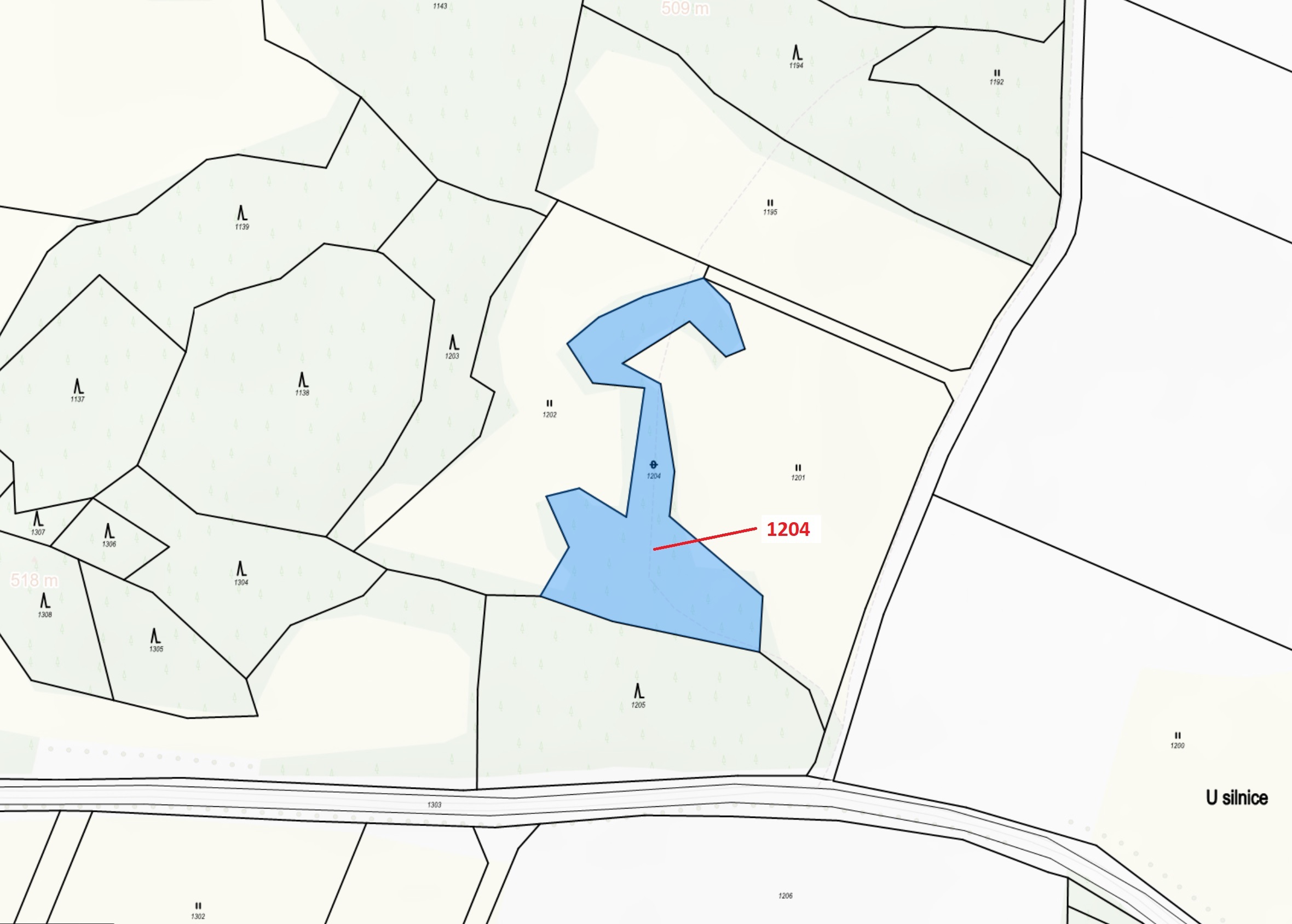 Ostatní plocha o výměře 2951 m2, podíl 1/1, katastrální území Kadov u Blatné, obec Kadov, obec s roz