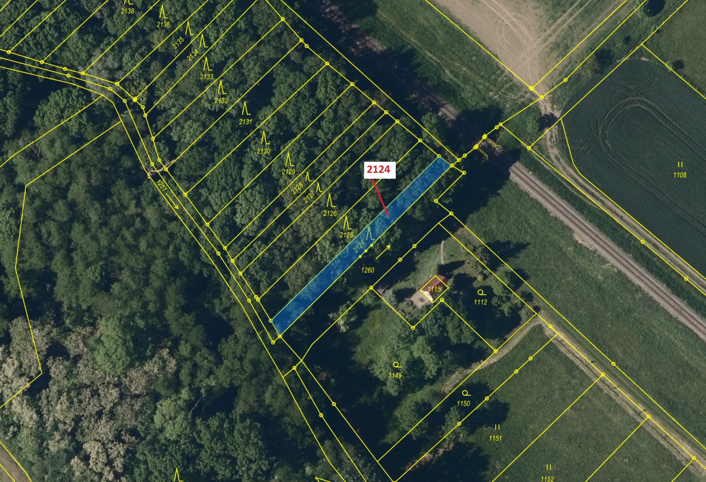 Lesní pozemek o výměře 380 m2, podíl 1/1, katastrální území Bezměrov, obec Bezměrov, obec s rozšířen
