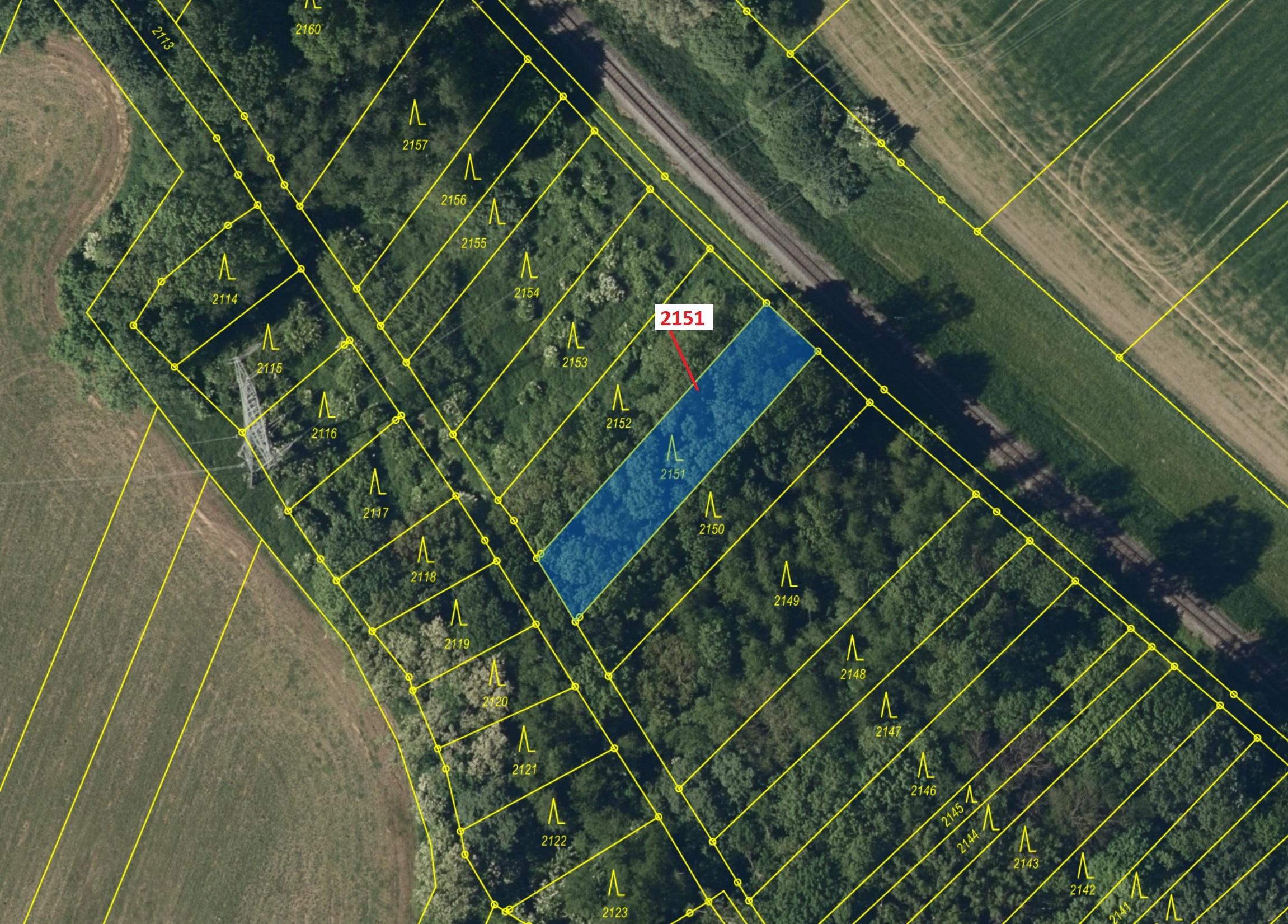 Lesní pozemek o výměře 660 m2, podíl 1/1, katastrální území Bezměrov, obec Bezměrov, obec s rozšířen