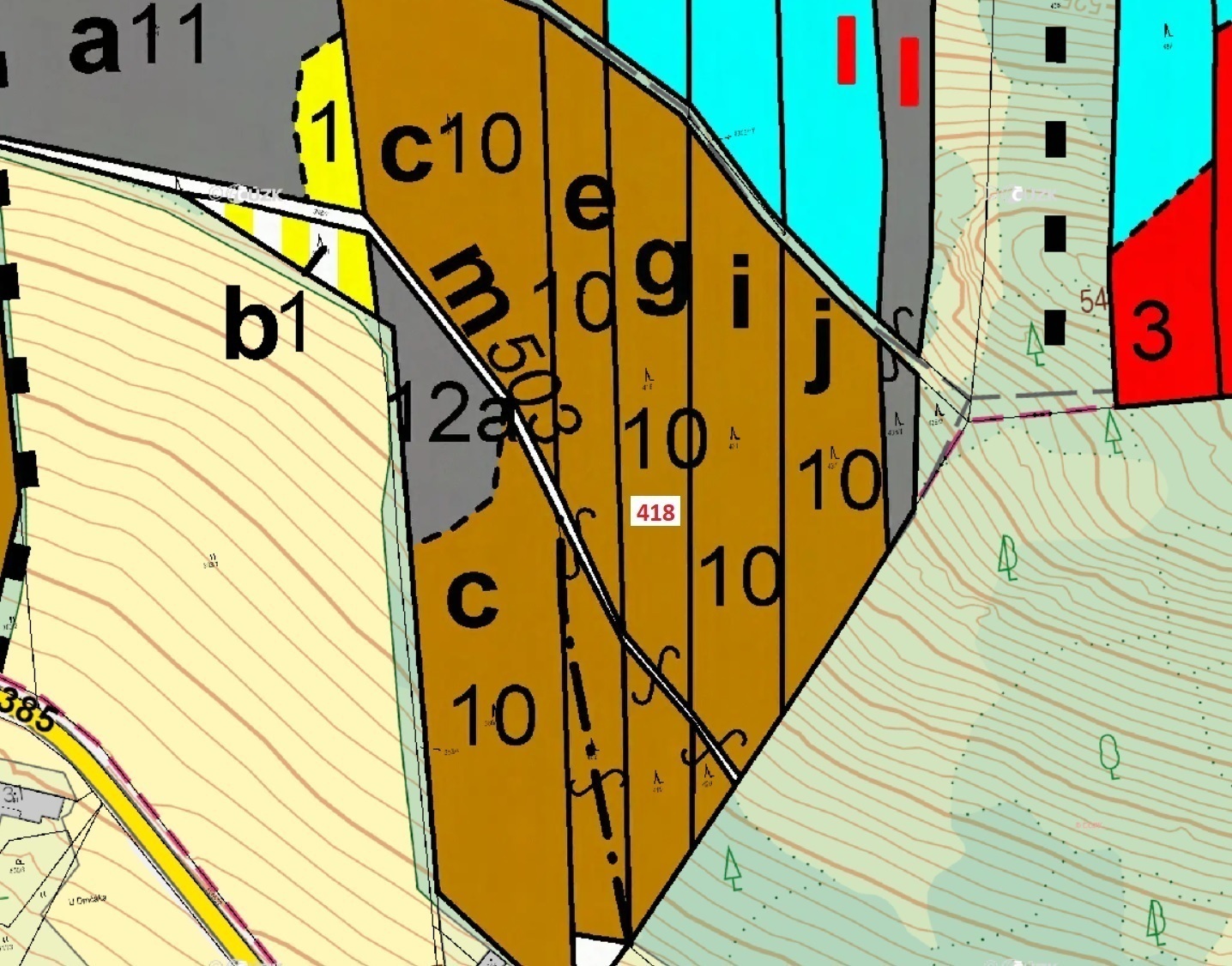 Lesní pozemek o výměře 4422 m2, podíl 1/1, katastrální území Třešně u Záhoří, obec Záhoří, obec s ro
