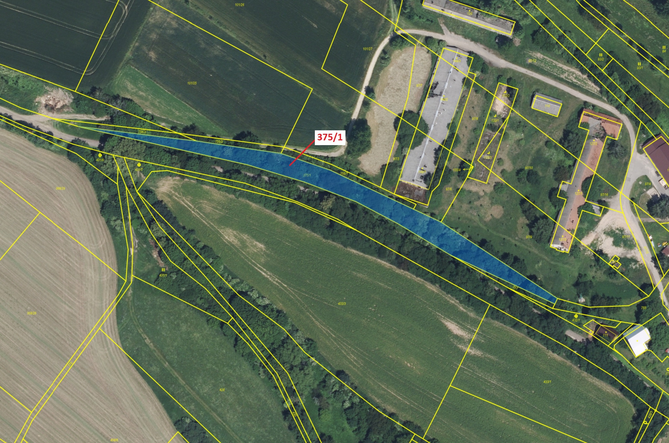 Ostatní plocha o výměře 2892 m2, podíl 1/1, katastrální území Mukařov u Jiviny, obec Mukařov, obec s
