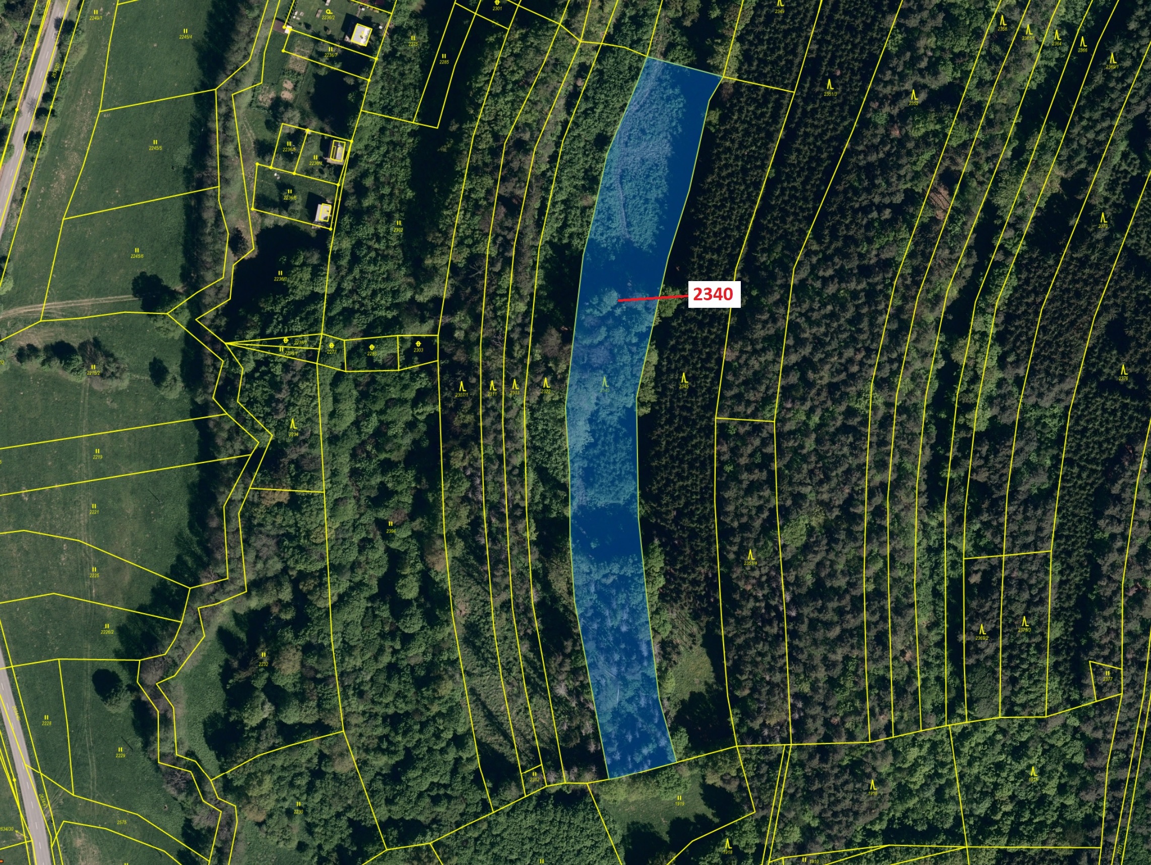 Lesní pozemek o výměře 10 351 m2, podíl 1/1, katastrální území Ludkovice, obec Ludkovice, obec s roz