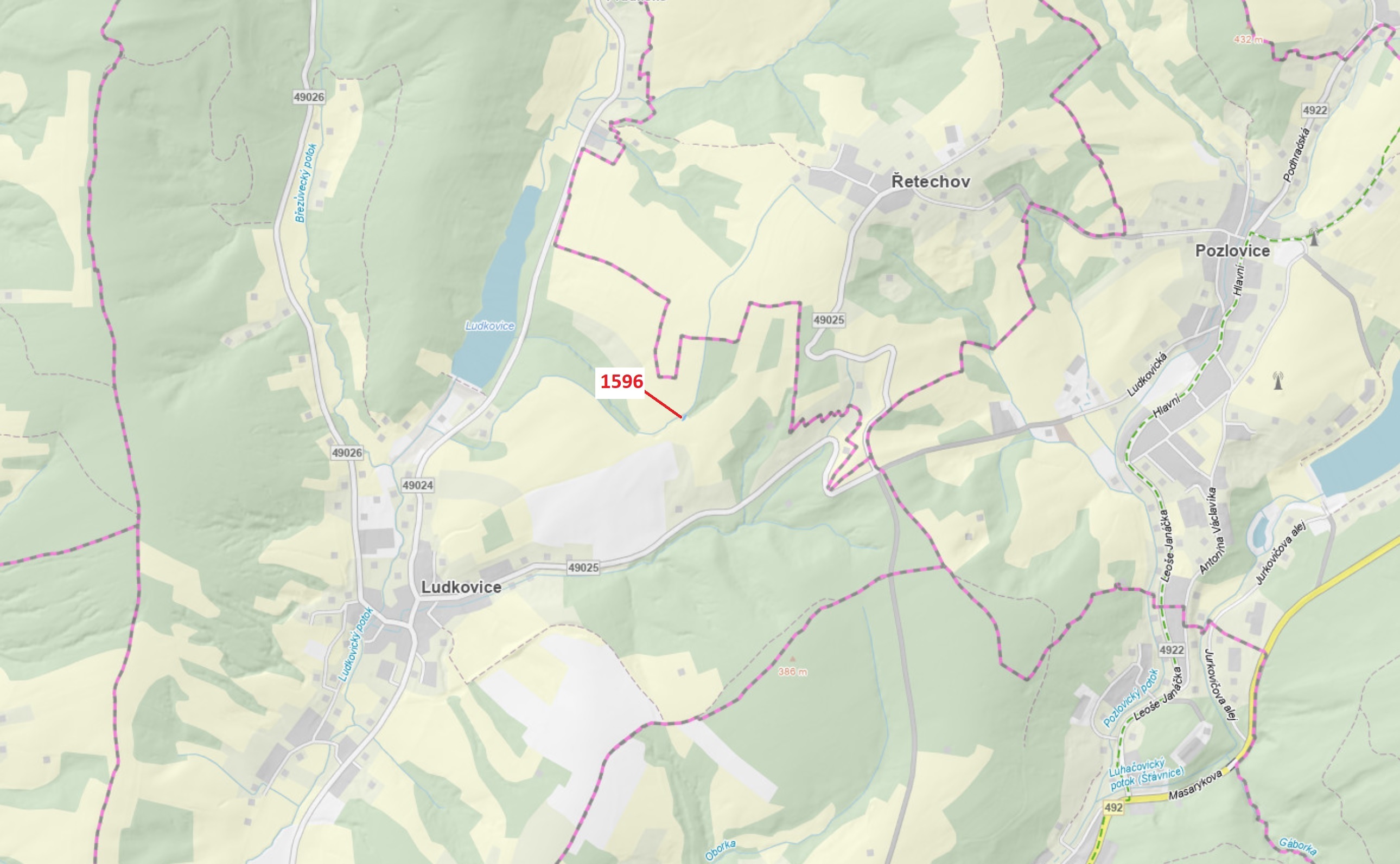 Ostatní plocha o výměře 140 m2, podíl 1/1, katastrální území Ludkovice, obec Ludkovice, obec s rozší