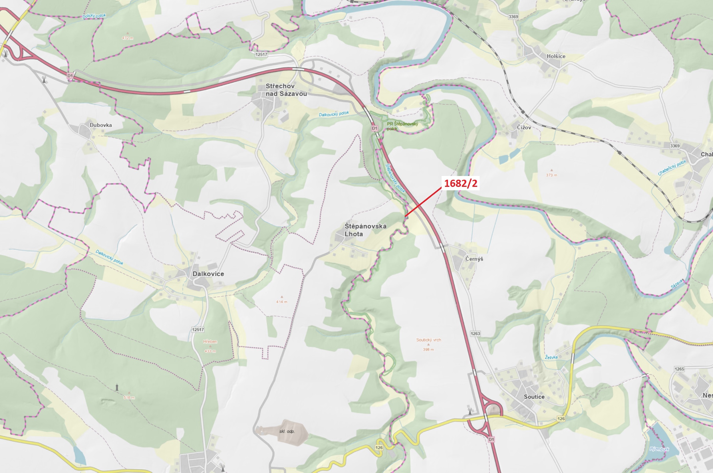 Lesní pozemek o výměře 89 m2, podíl 1/1, katastrální území Trhový Štěpánov, obec Trhový Štěpánov, ob