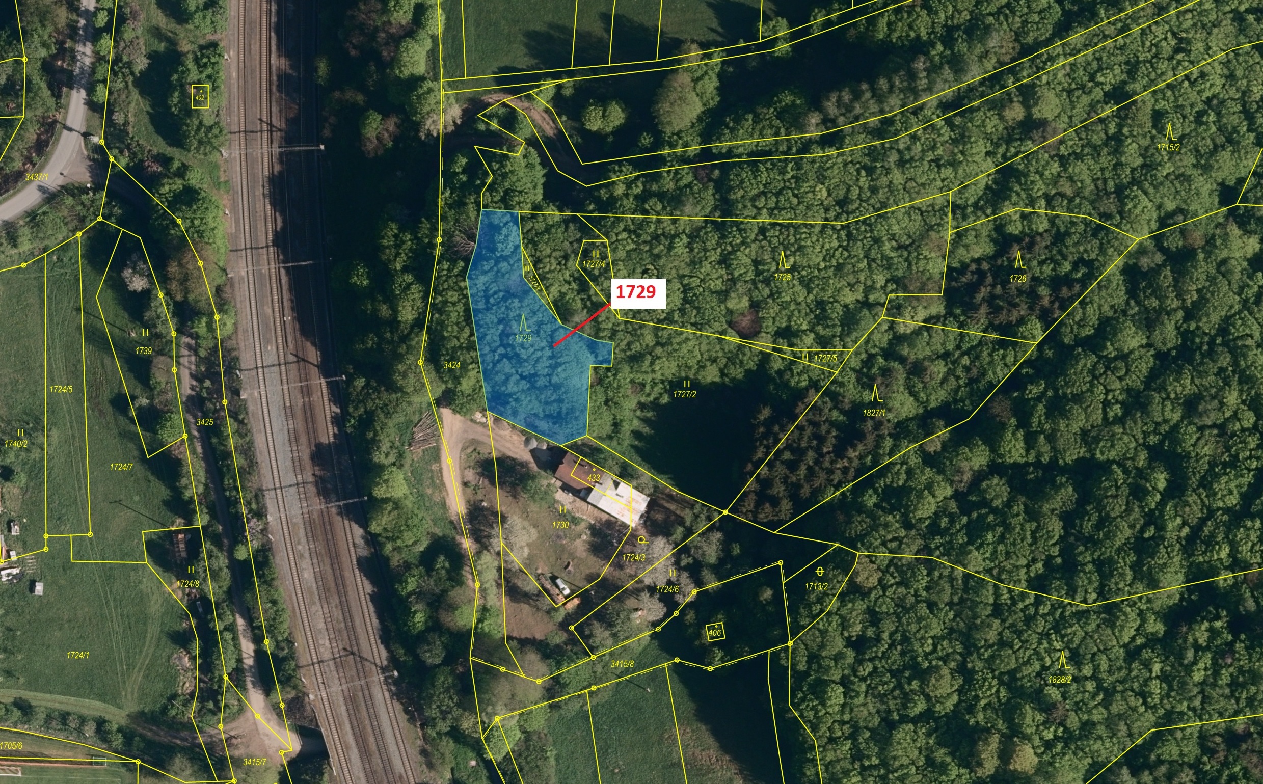 Lesní pozemek o výměře 1112 m2, podíl 1/1, katastrální území Valašská Polanka, obec Valašská Polanka