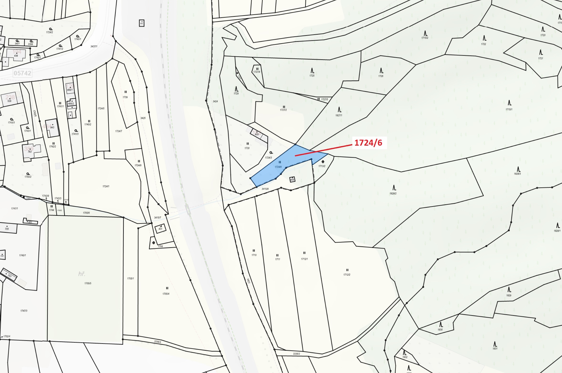 Trvalý travní porost o výměře 762 m2, podíl 1/1, katastrální území Valašská Polanka, obec Valašská P