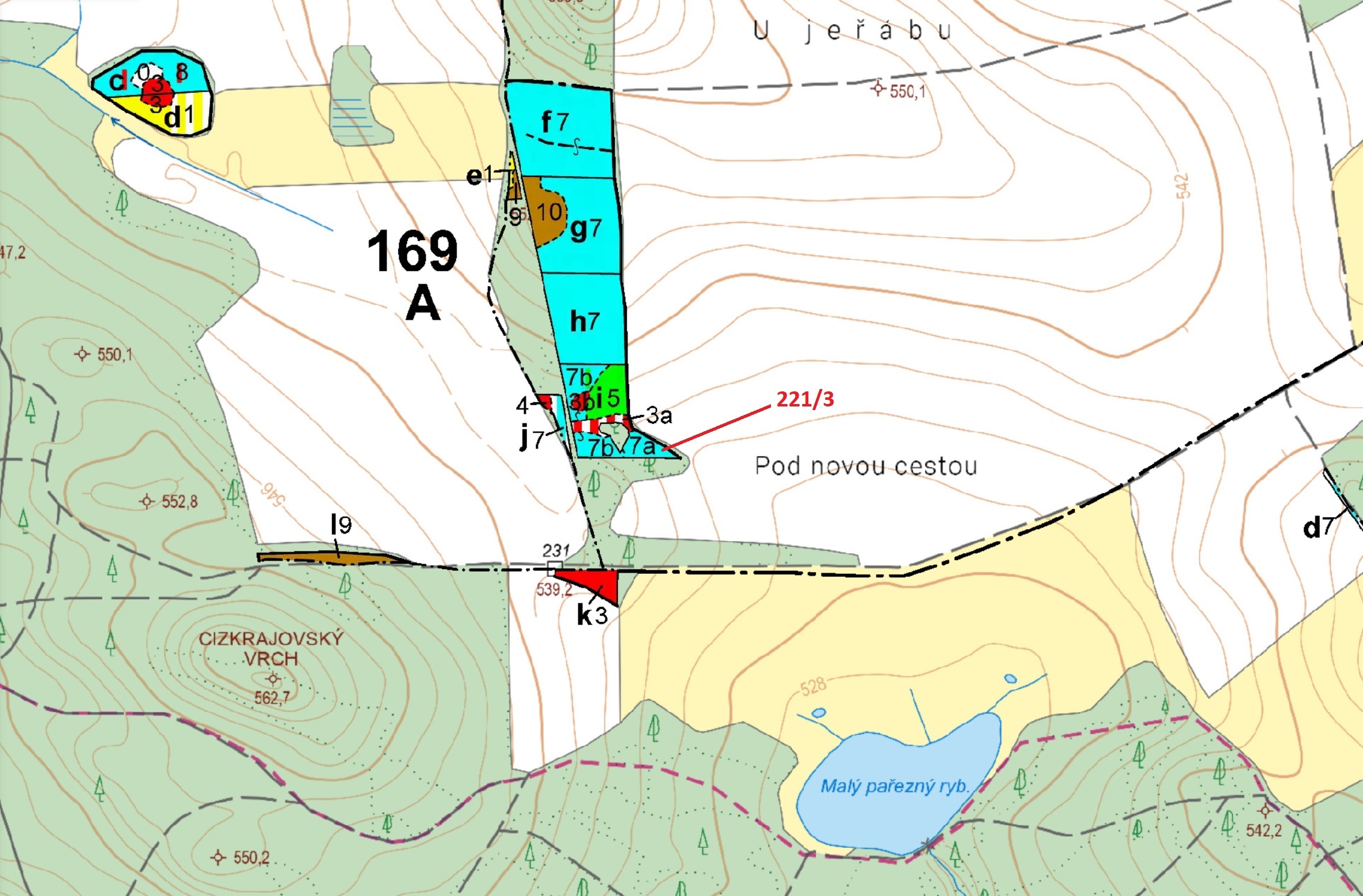 Lesní pozemek o výměře 1109 m2, podíl 1/1, katastrální území Lidéřovice, obec Peč, obec s rozšířenou