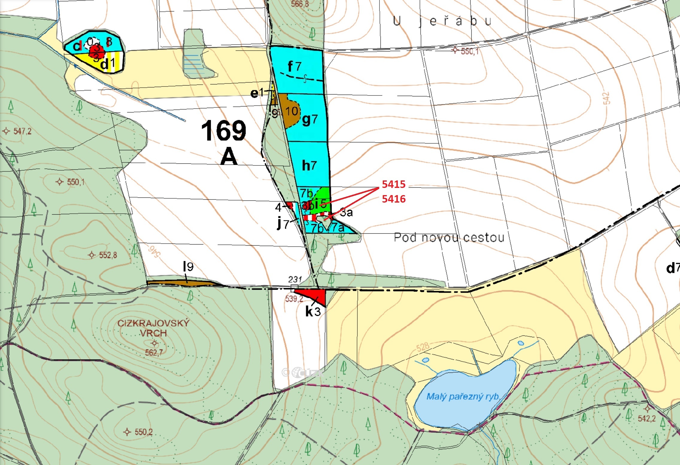 Lesní pozemek a vodní plocha o výměře 4645 m2, podíl 1/1, katastrální území Lidéřovice, obec Peč, ob