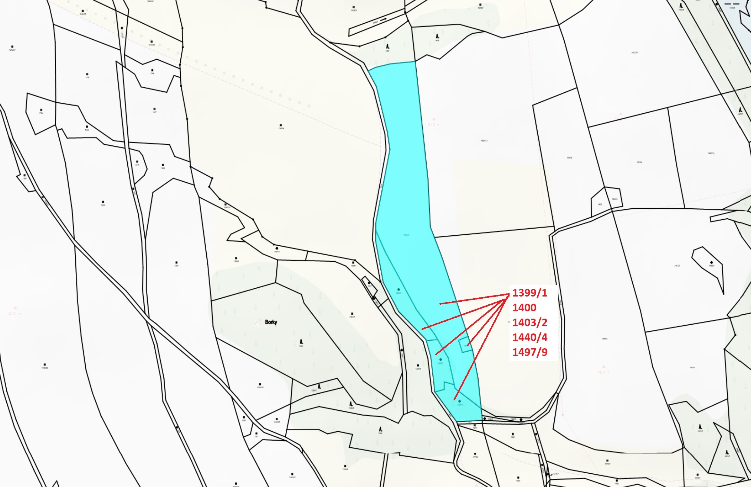Orná půda a ostatní plocha o výměře 18 908 m2, podíl 1/1, katastrální území Jedlí, obec Jedlí, obec 