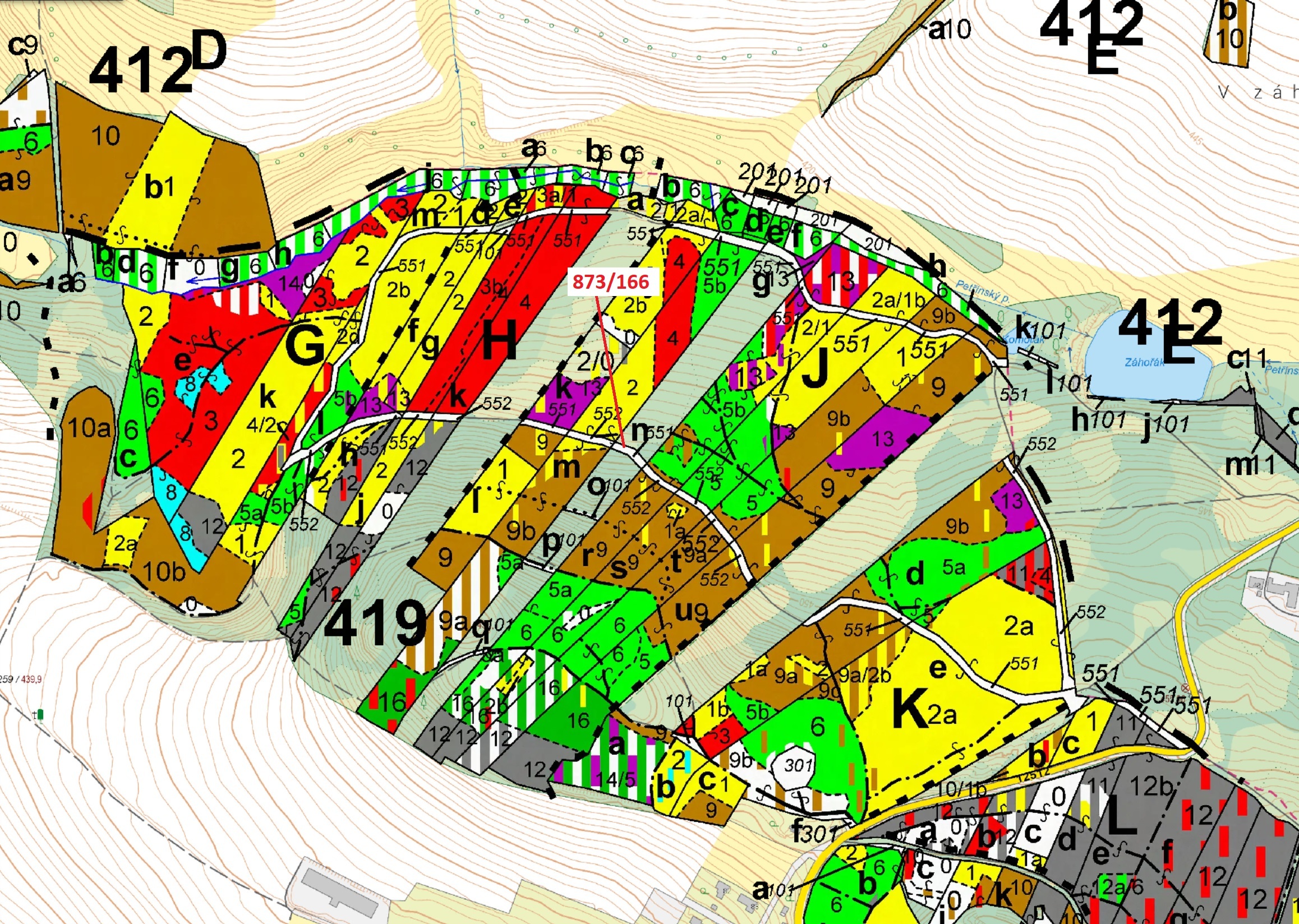 Lesní pozemek o výměře 287 m2, podíl 1/1, katastrální území Kladruby u Vlašimi, obec Kladruby, obec 