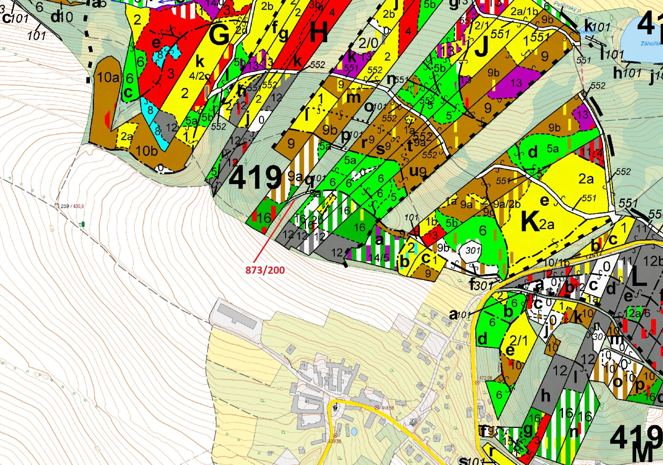 Lesní pozemek o výměře 189 m2, podíl 1/1, katastrální území Kladruby u Vlašimi, obec Kladruby, obec 