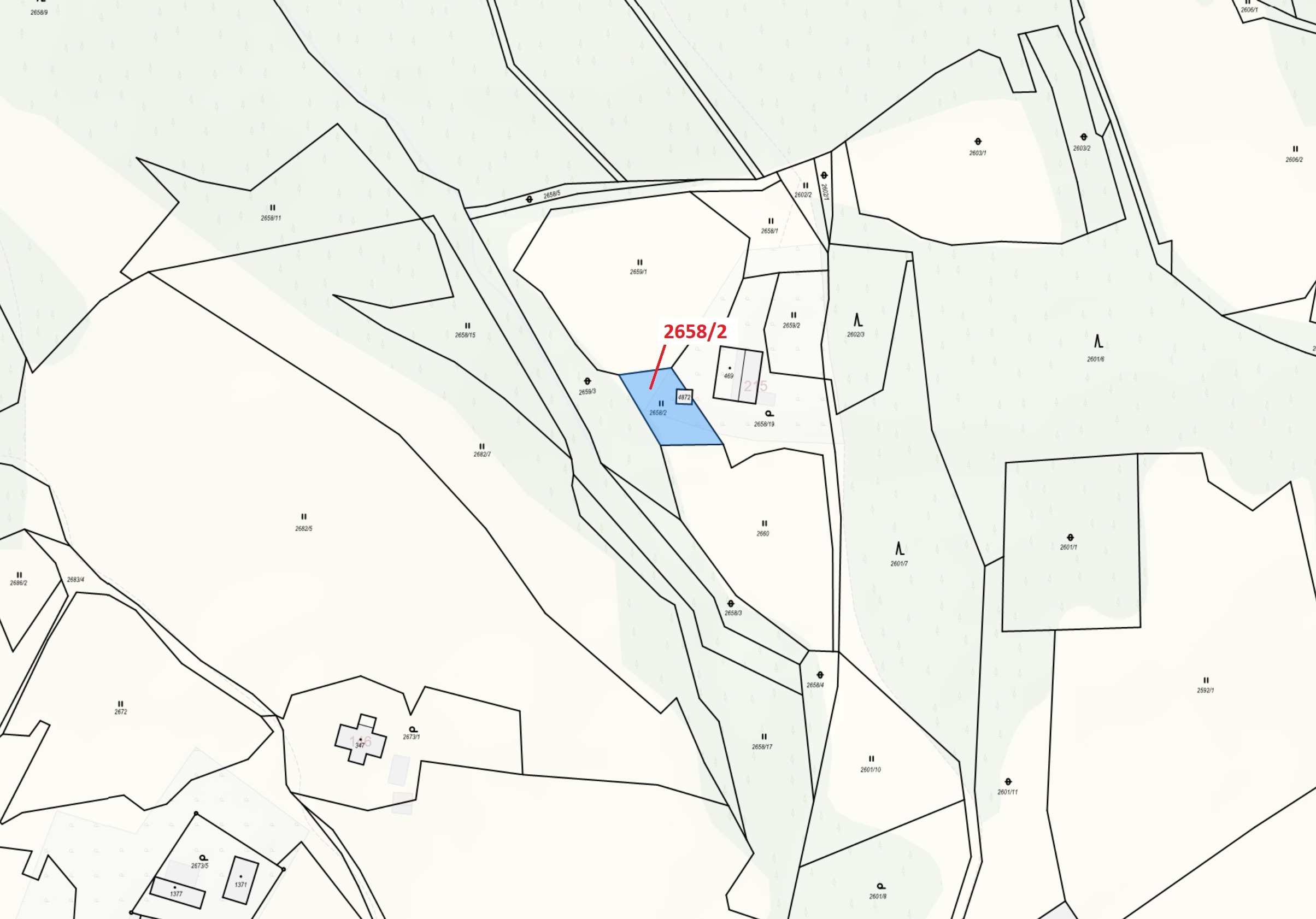 Trvalý travní porost o výměře 465 m2, podíl 1/1, katastrální území Valašská Bystřice, obec Valašská 