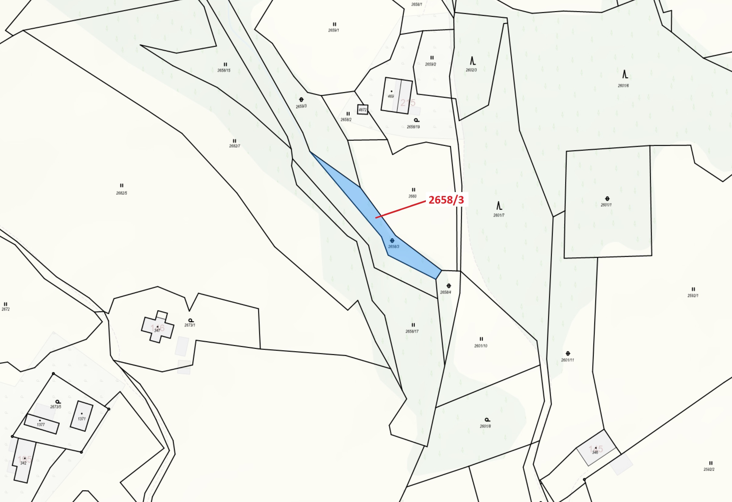 Ostatní plocha o výměře 673 m2, podíl 1/1, katastrální území Valašská Bystřice, obec Valašská Bystři