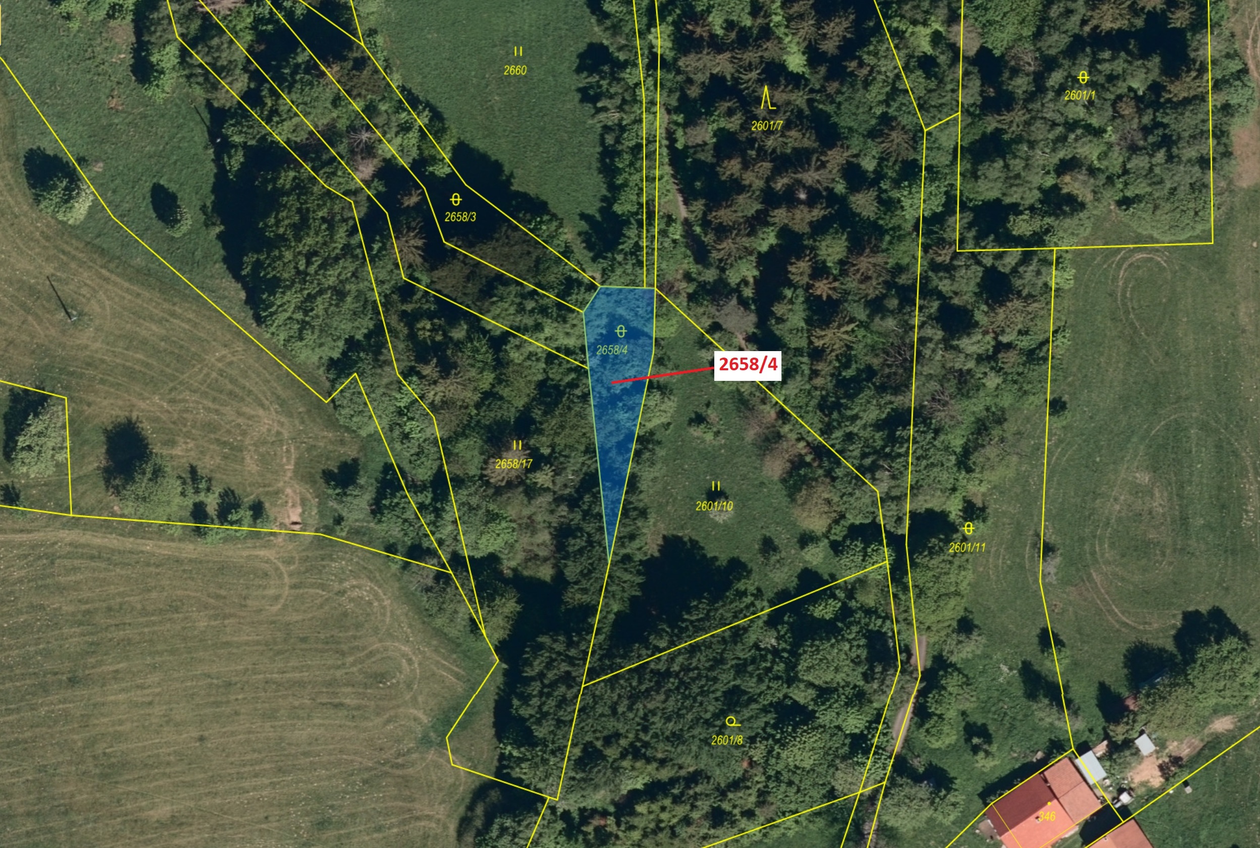 Ostatní plocha o výměře 370 m2, podíl 1/1, katastrální území Valašská Bystřice, obec Valašská Bystři