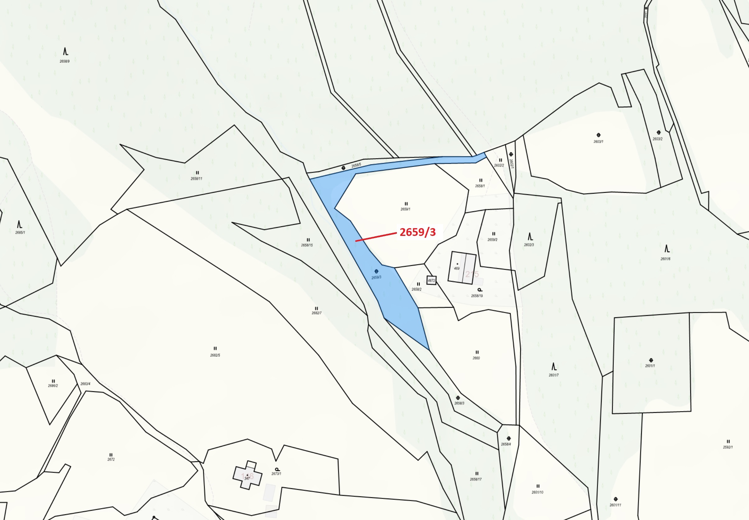 Ostatní plocha o výměře 1928 m2, podíl 1/1, katastrální území Valašská Bystřice, obec Valašská Bystř
