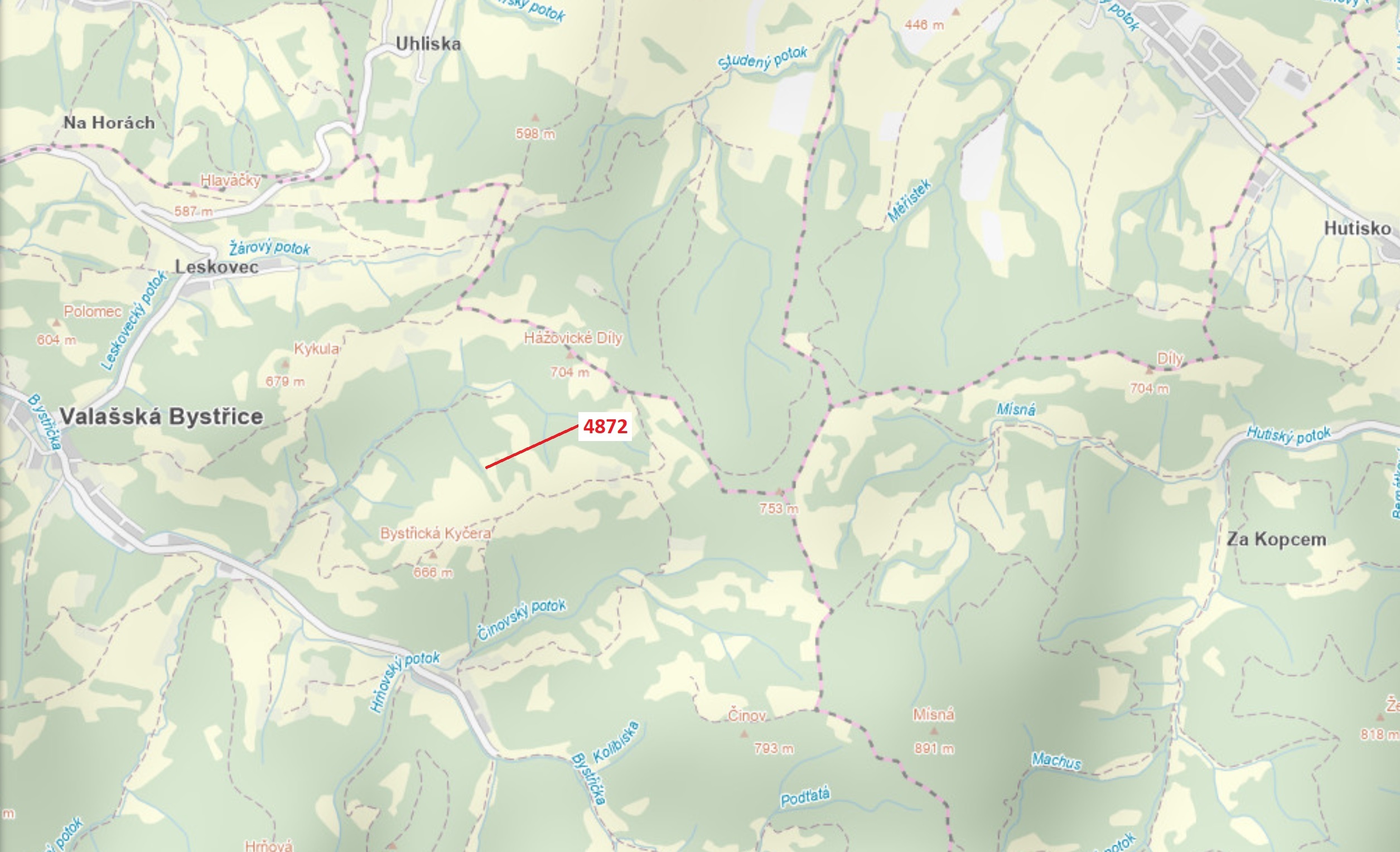 Ostatní plocha o výměře 22 m2, podíl 1/1, katastrální území Valašská Bystřice, obec Valašská Bystřic