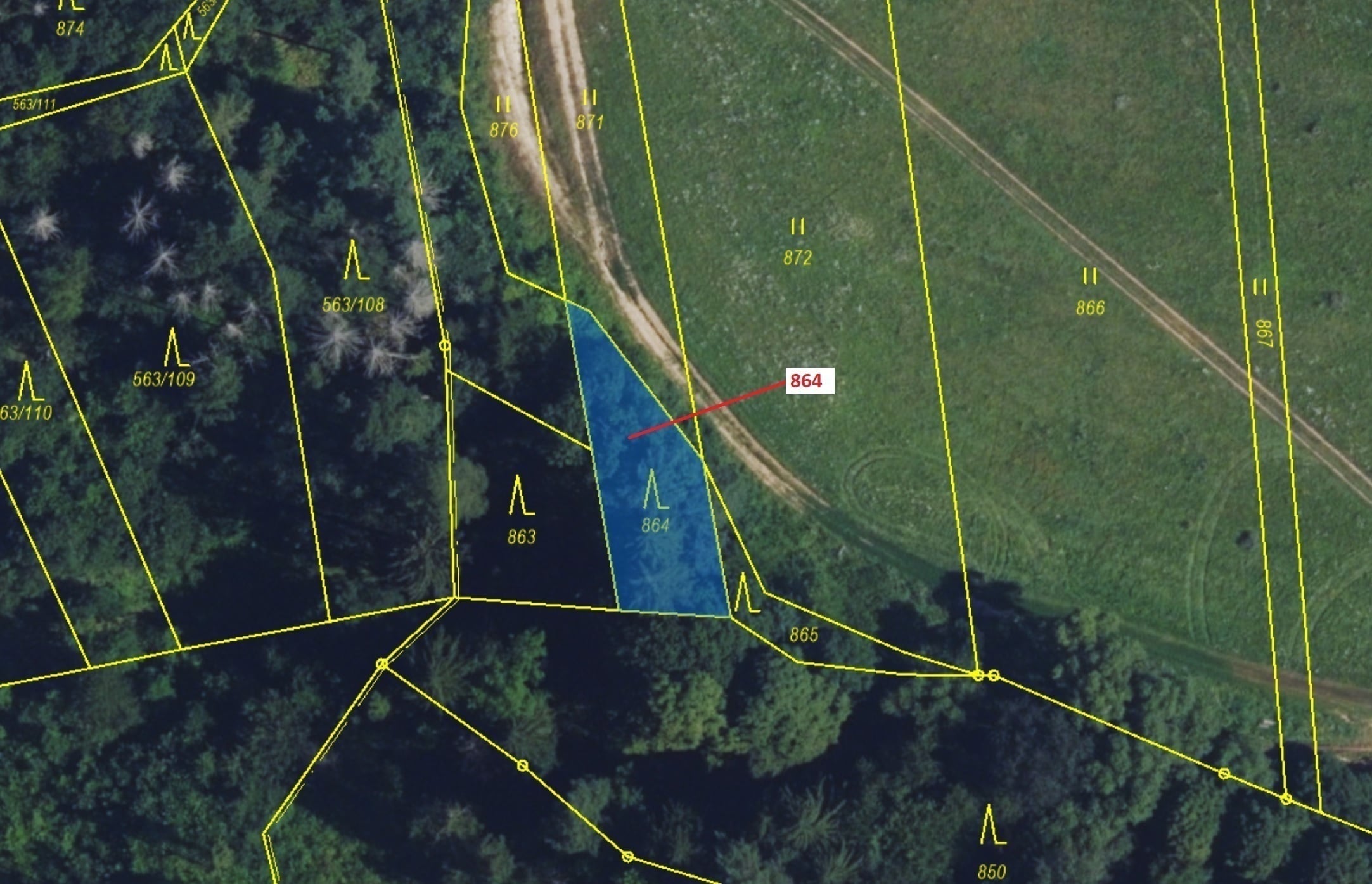 Lesní pozemek o výměře 297 m2, podíl 1/1, katastrální území Spešov, obec Spešov, obec s rozšířenou p