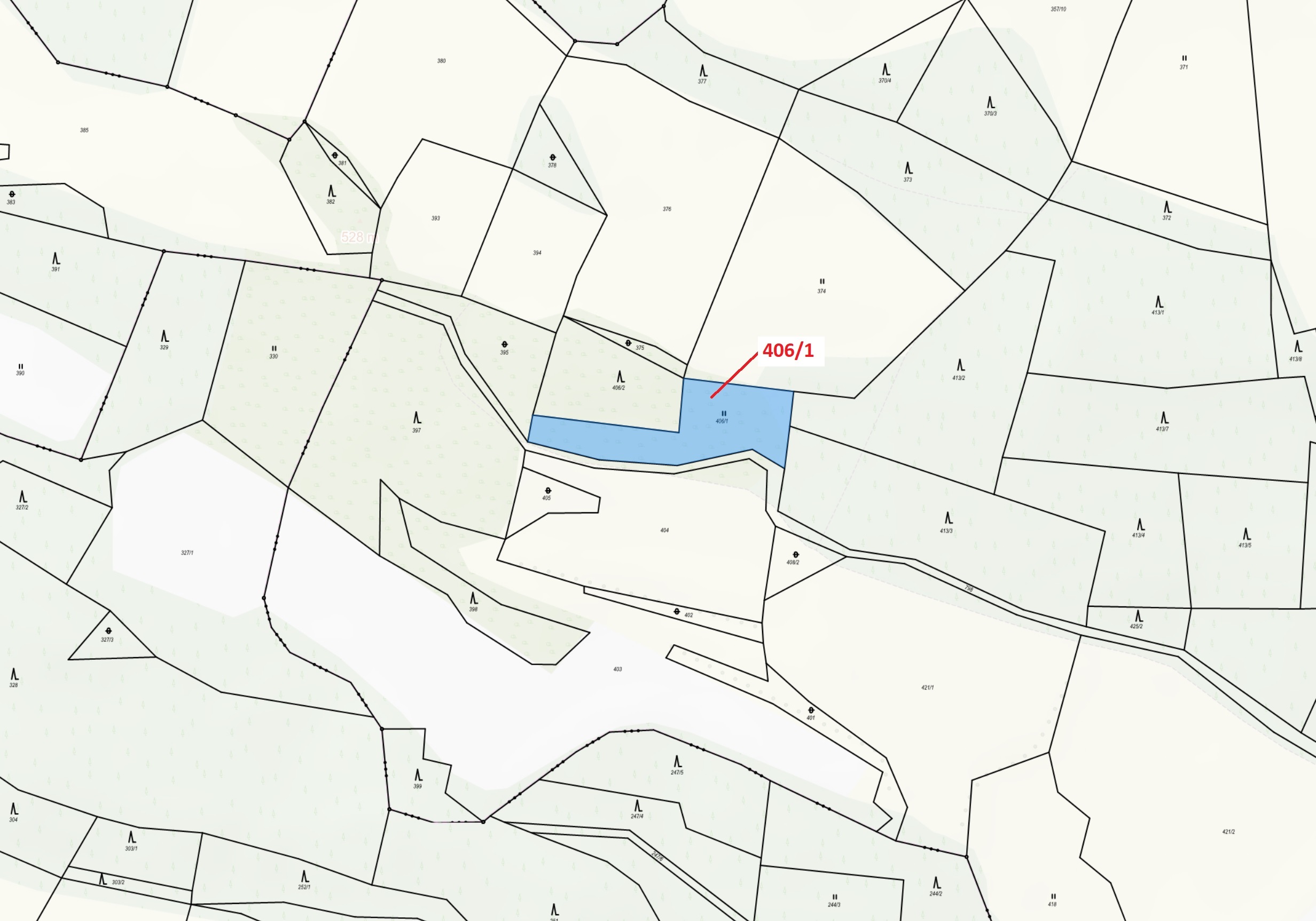 Trvalý travní porost o výměře 1762 m2, podíl 1/1, katastrální území Slivonice, obec Velký Bor, obec 