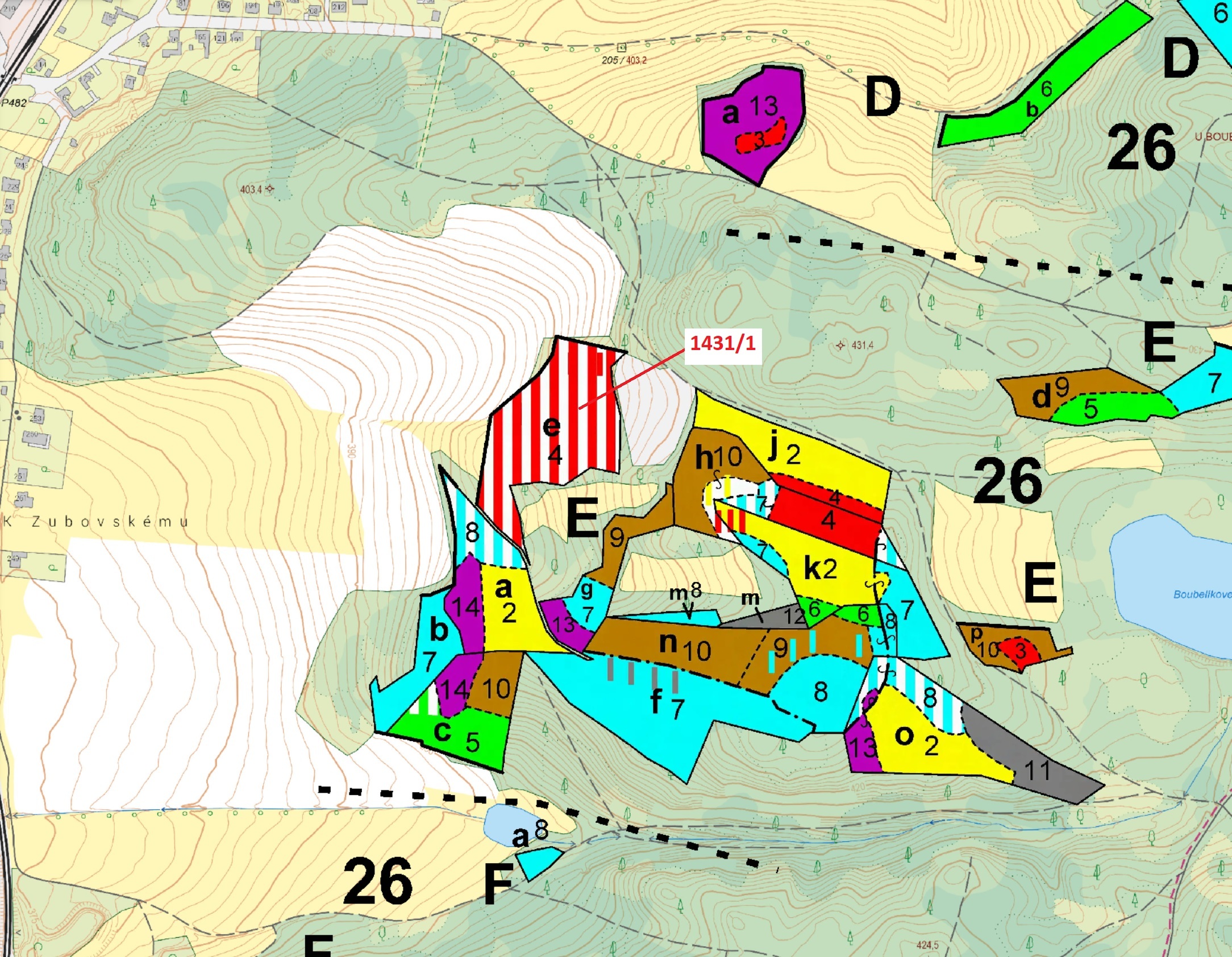 Lesní pozemek o výměře 15 718 m2, podíl 1/1, katastrální území Putim, obec Putim, obec s rozšířenou 