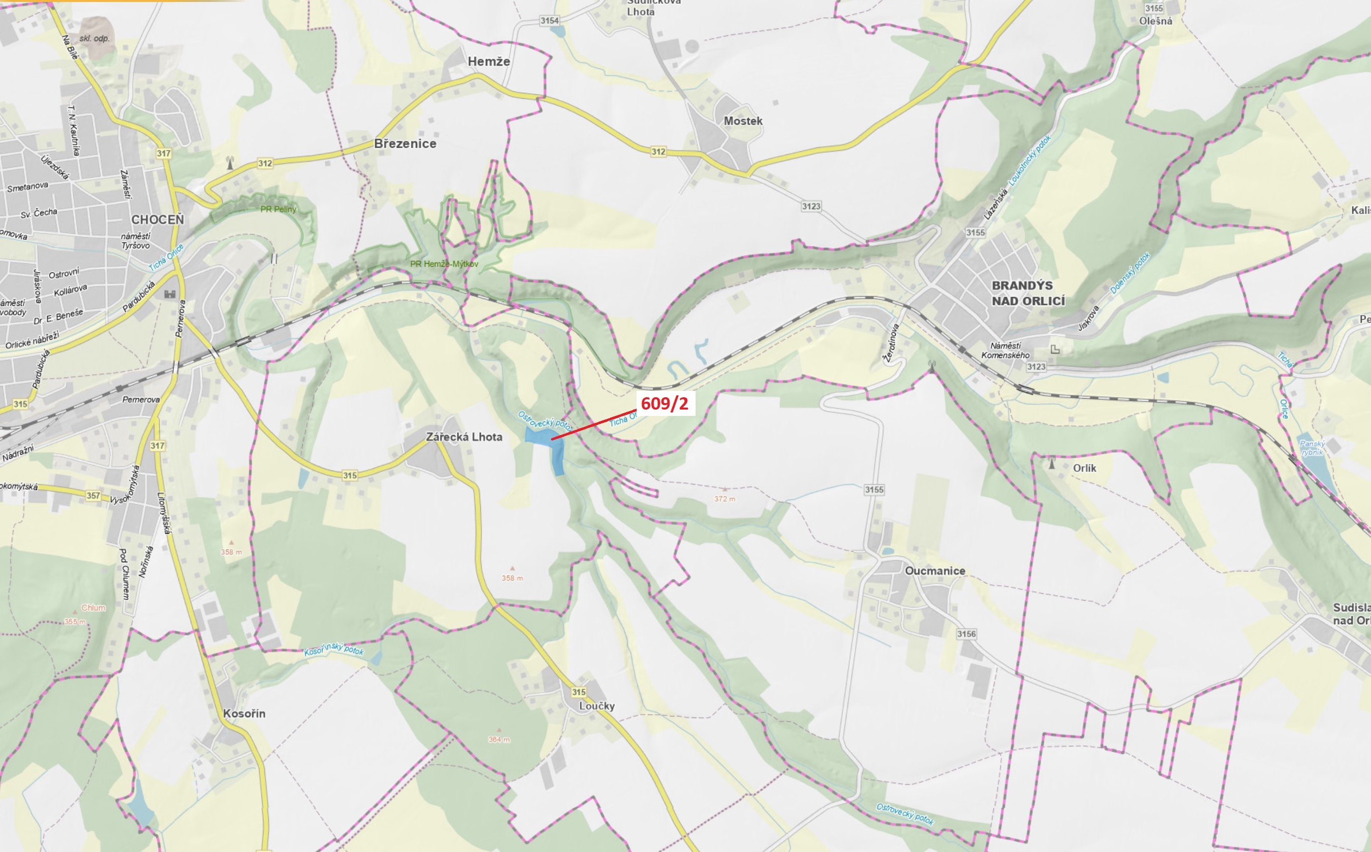 Lesní pozemek o výměře 20 728 m2, podíl 1/1, katastrální území Zářecká Lhota, obec Zářecká Lhota, ob