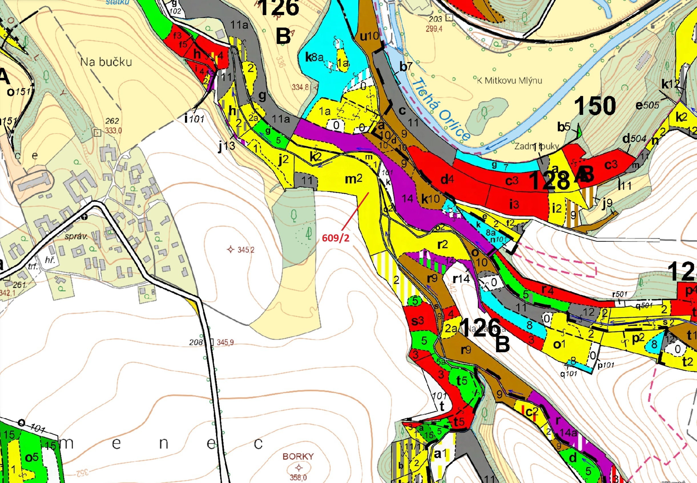 Lesní pozemek o výměře 20 728 m2, podíl 1/1, katastrální území Zářecká Lhota, obec Zářecká Lhota, ob