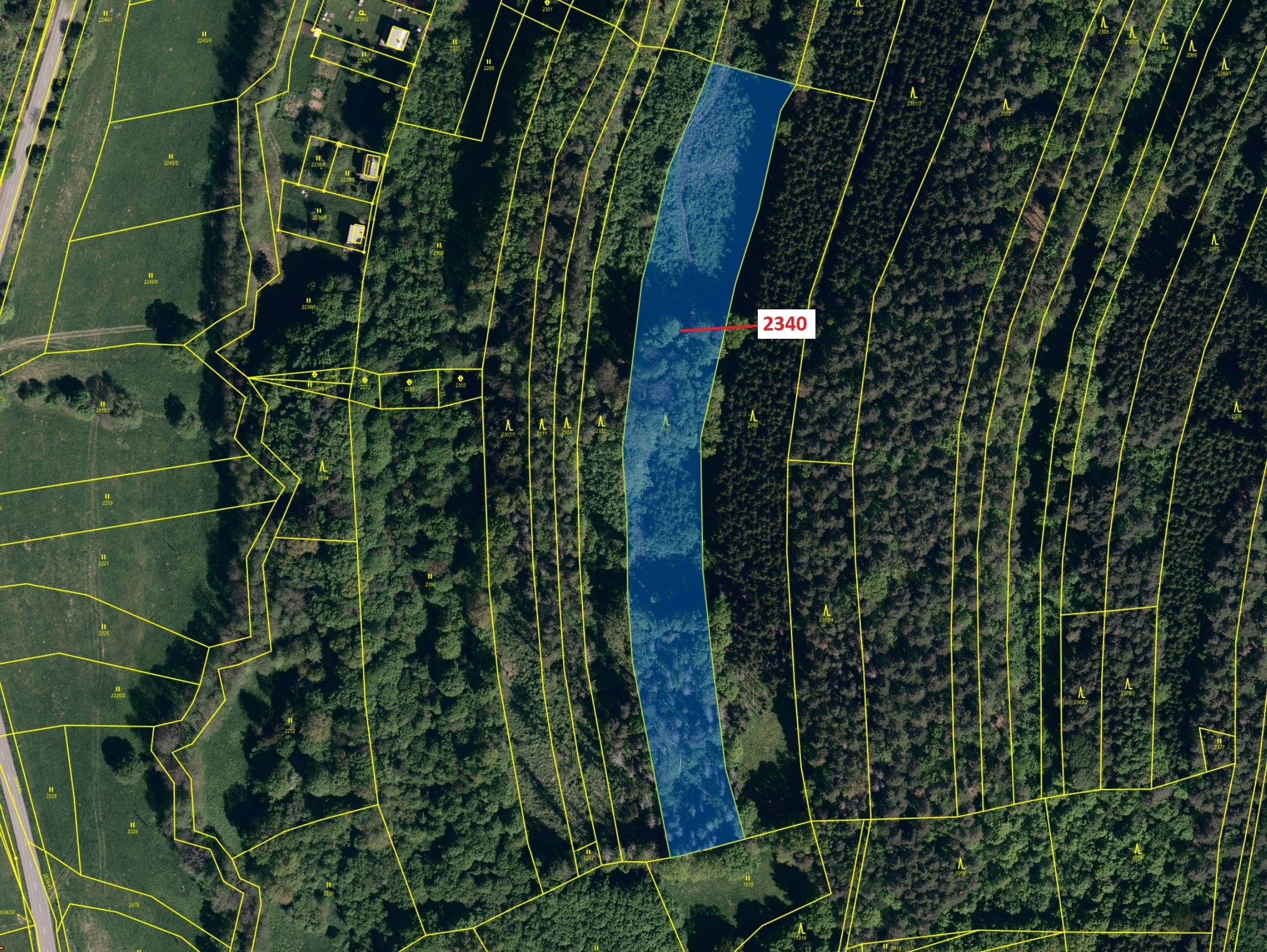 Lesní pozemek o výměře 10 351 m2, podíl 1/1, katastrální území Ludkovice, obec Ludkovice, obec s roz
