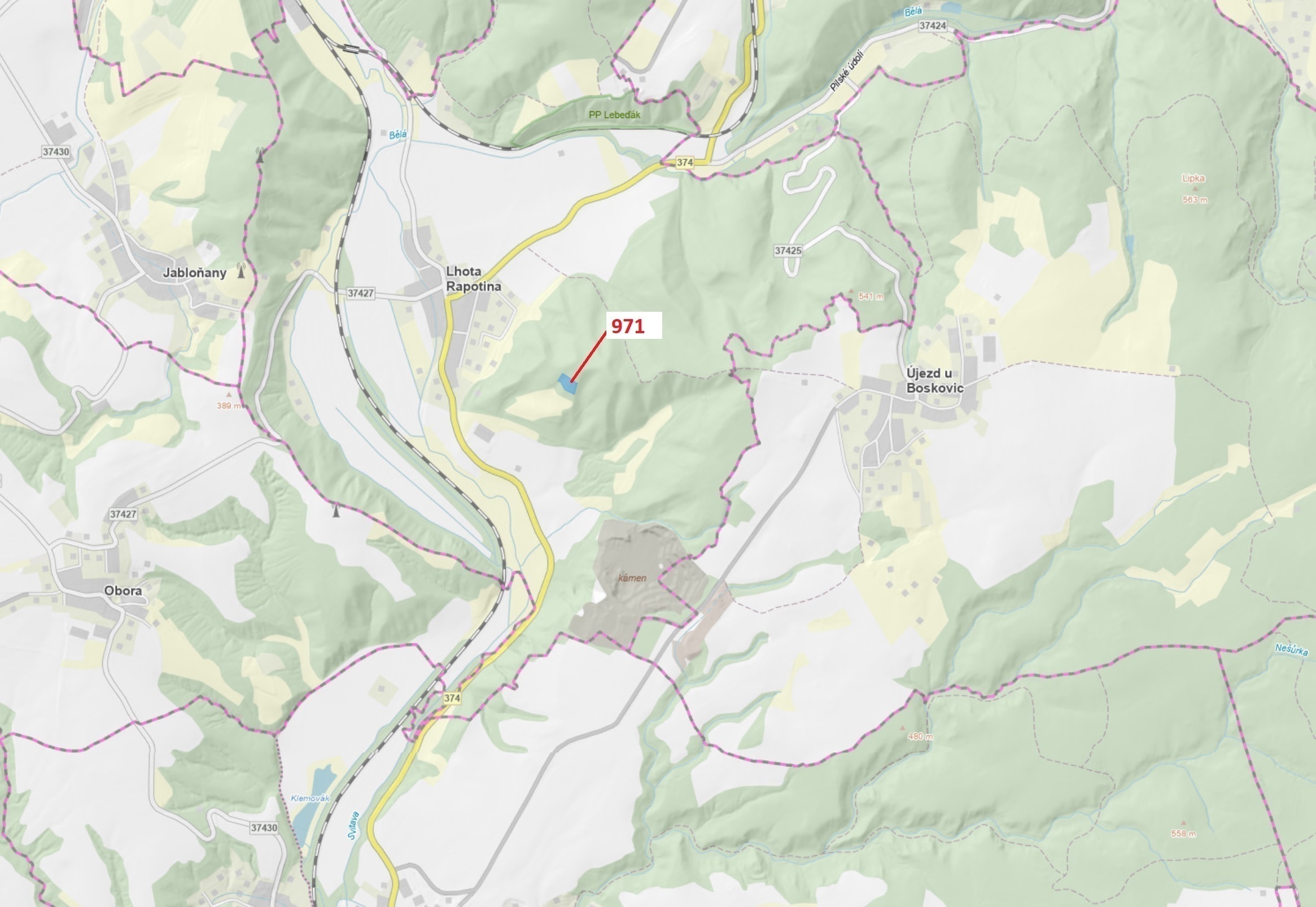 Lesní pozemek o výměře 4308 m2, podíl 1/1, katastrální území Lhota Rapotina, obec Lhota Rapotina, ob