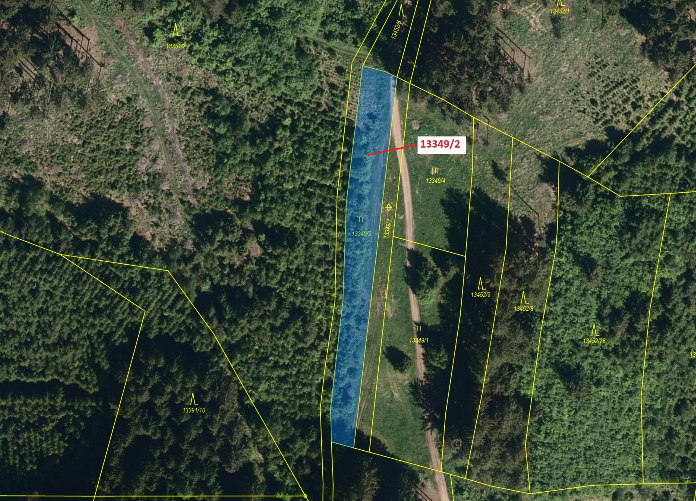 Trvalý travní porost o výměře 1344 m2, podíl 1/1, katastrální území Hovězí, obec Hovězí, obec s rozš