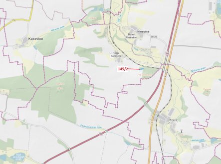 Ostatní plocha o výměře 2436 m2, podíl 1/1, katastrální území Horní Nerestce, obec Nerestce, obec s 