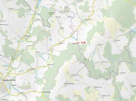 Lesní pozemek o výměře 3593 m2, podíl 1/1, katastrální území Vilice, obec Vilice, obec s rozšířenou 