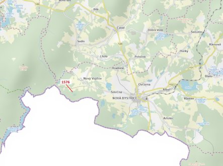 Ostatní plocha o výměře 737 m2, podíl 1/1, katastrální území Nový Vojířov, obec Nová Bystřice, obec 