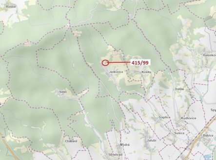 Trvalý travní porost o výměře 655 m2, podíl 1/1, katastrální území Jankovice u Uherského Hradiště, o
