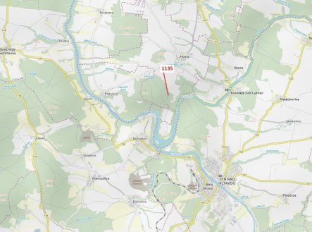 Lesní pozemek o výměře 1789 m2, podíl 1/1, katastrální území Hosty, obec Hosty, obec s rozšířenou pů