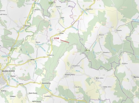 Lesní pozemek o výměře 2384 m2, podíl 1/1, katastrální území Vilice, obec Vilice, obec s rozšířenou 