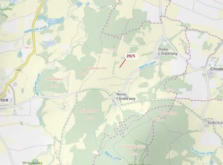 Orná půda o výměře 190 m2, podíl 1/1, katastrální území Horní Chrášťany, obec Lhenice, obec s rozšíř